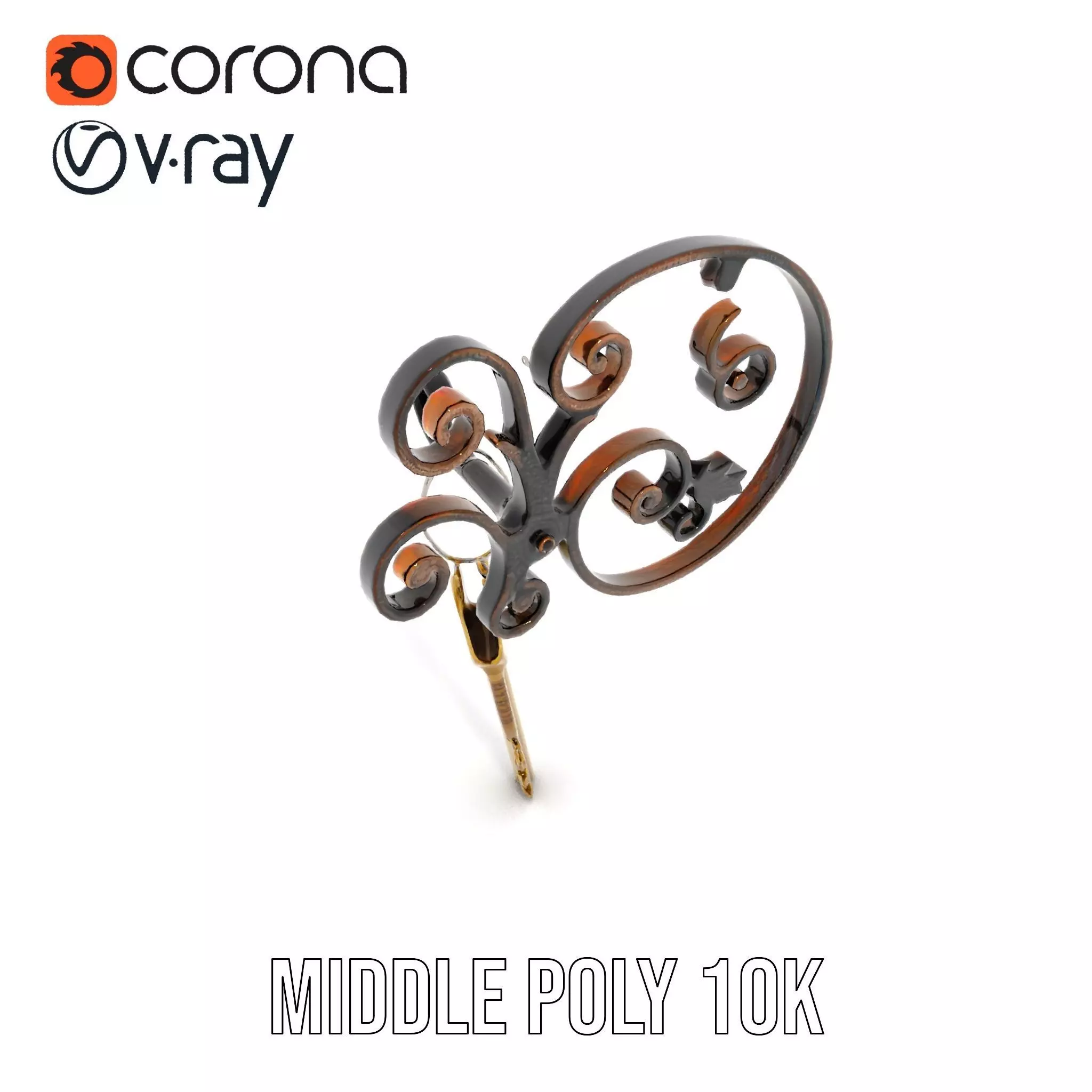 Antique Iron Key Holder model pack Low-poly 3D model_18