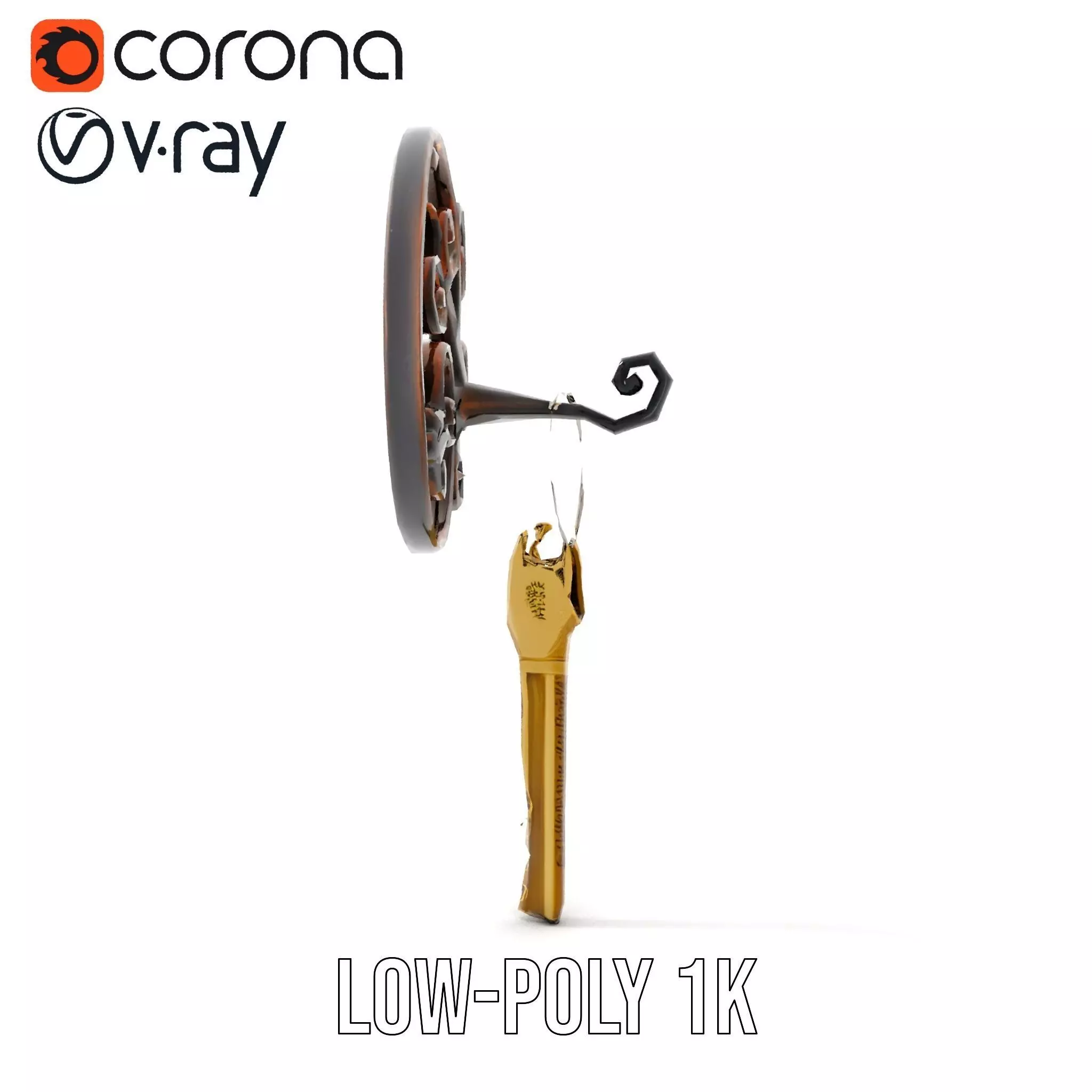 Antique Iron Key Holder model pack Low-poly 3D model_16