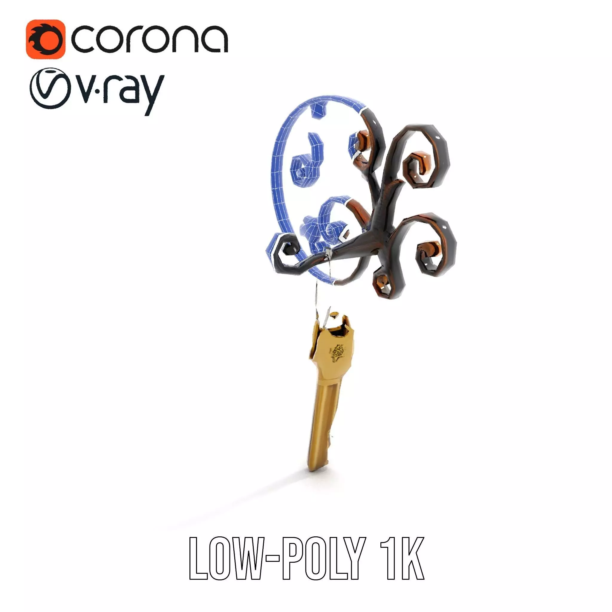 Antique Iron Key Holder model pack Low-poly 3D model_27