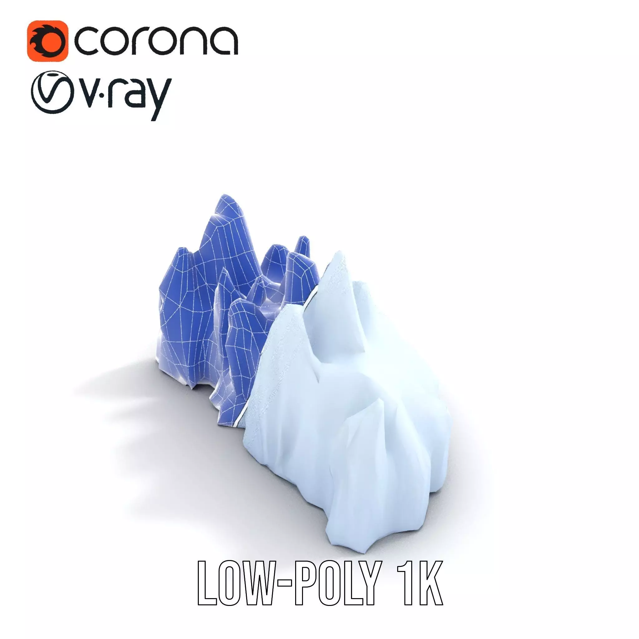 Glacier Peaks Ice model pack Low-poly 3D model_14