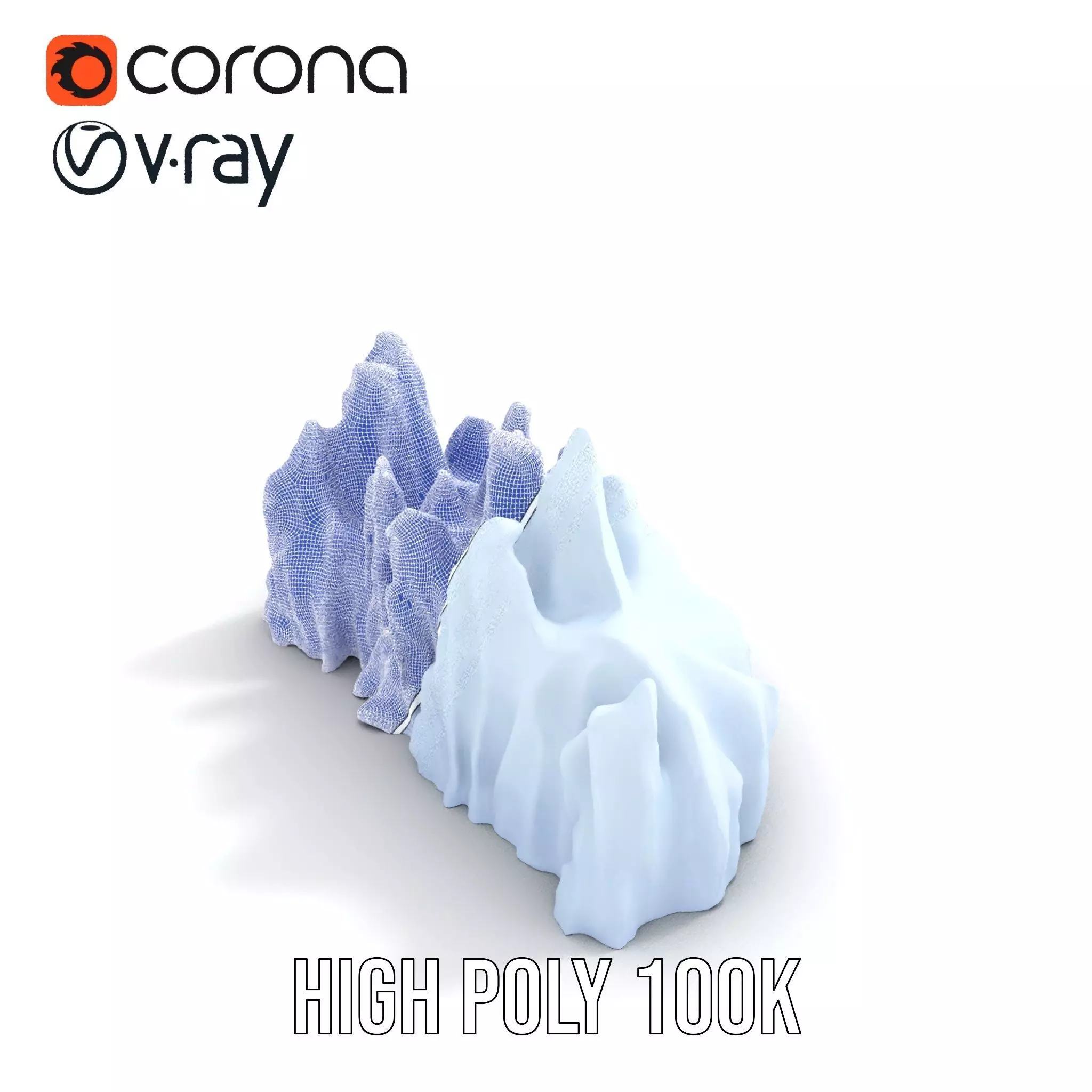 Glacier Peaks Ice model pack Low-poly 3D model_22