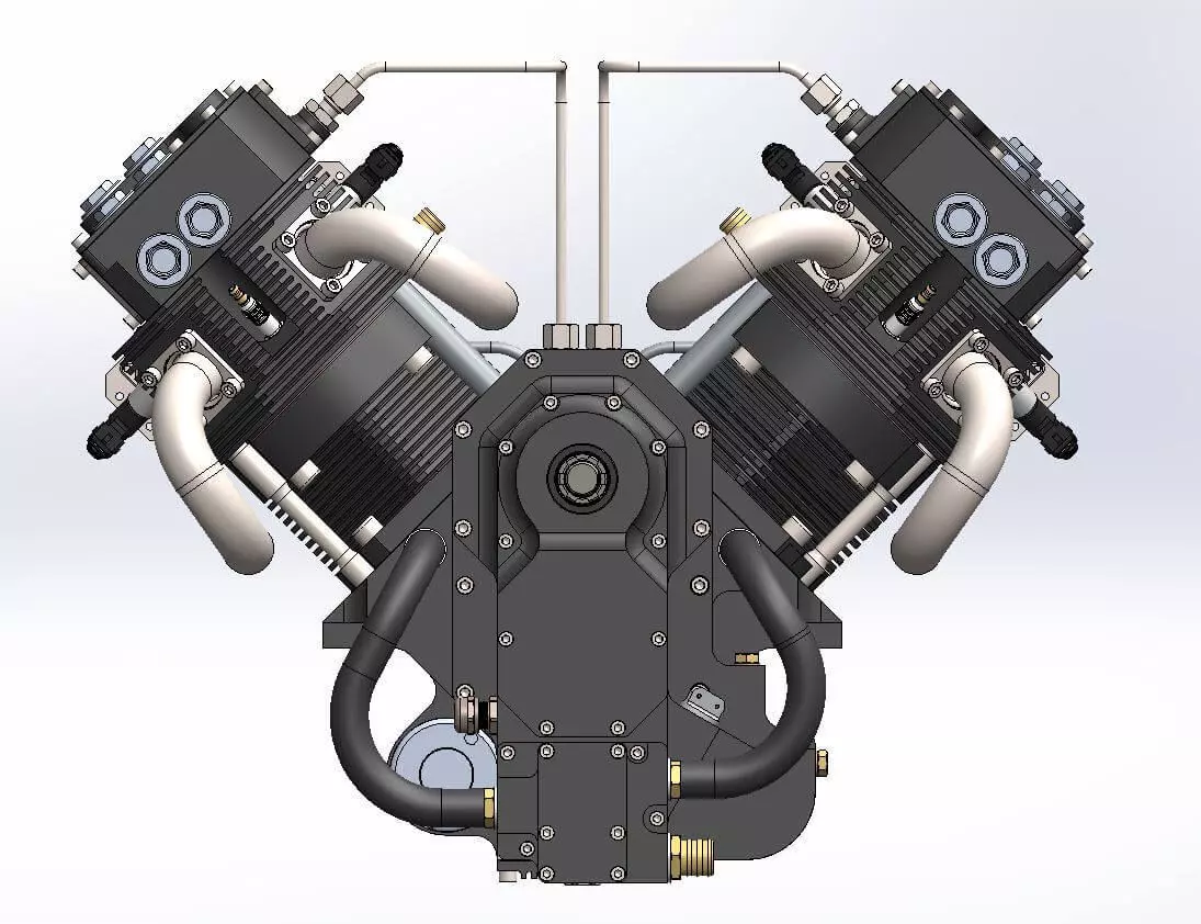 V Shaped Engine V Twin  3D model_2