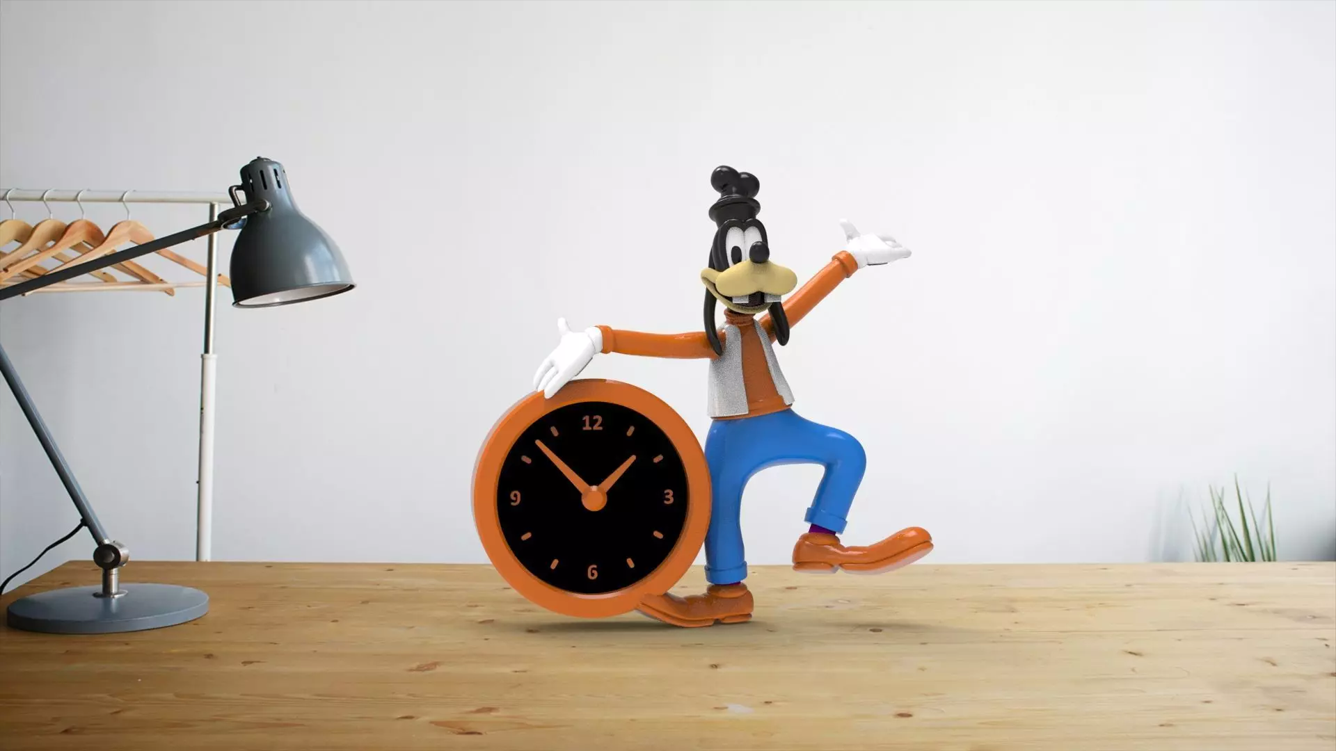 Goofy desk clock 3D print model