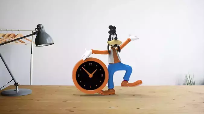 Goofy desk clock