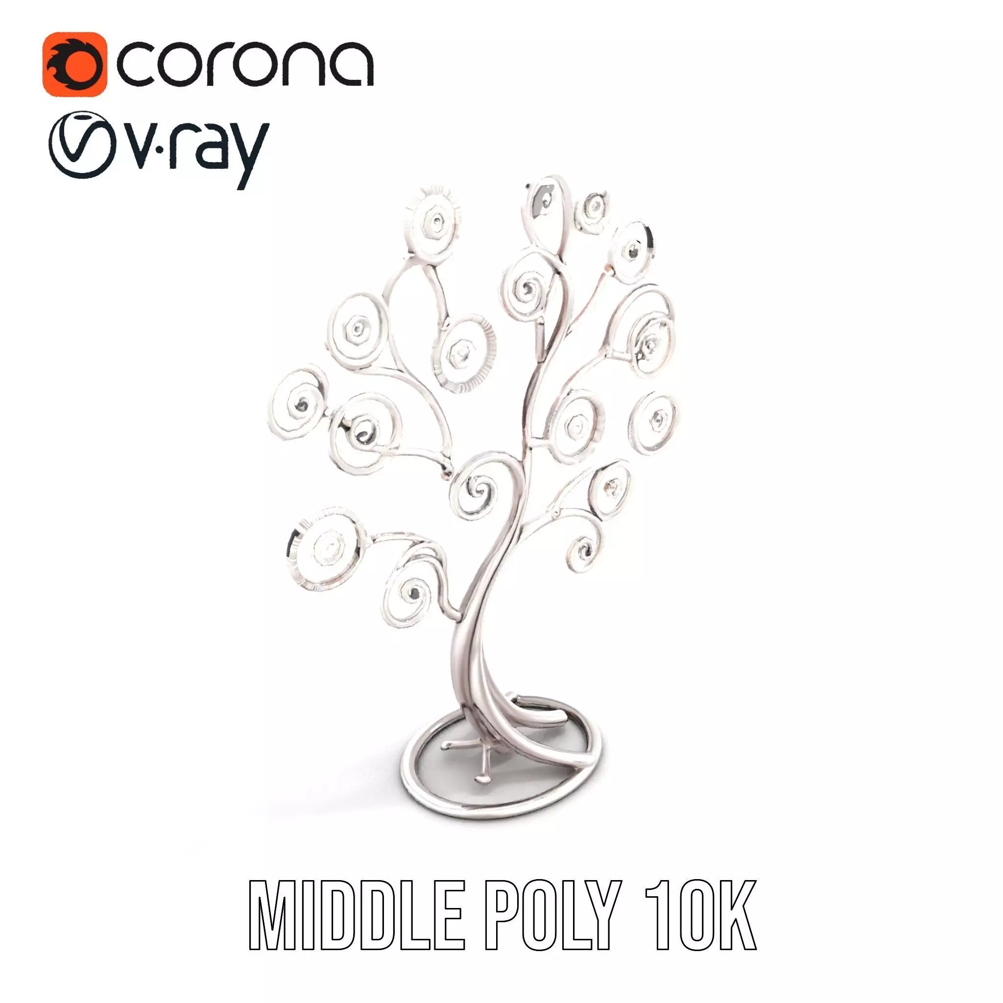 Elegant Spiral Tree model pack Low-poly 3D model_6