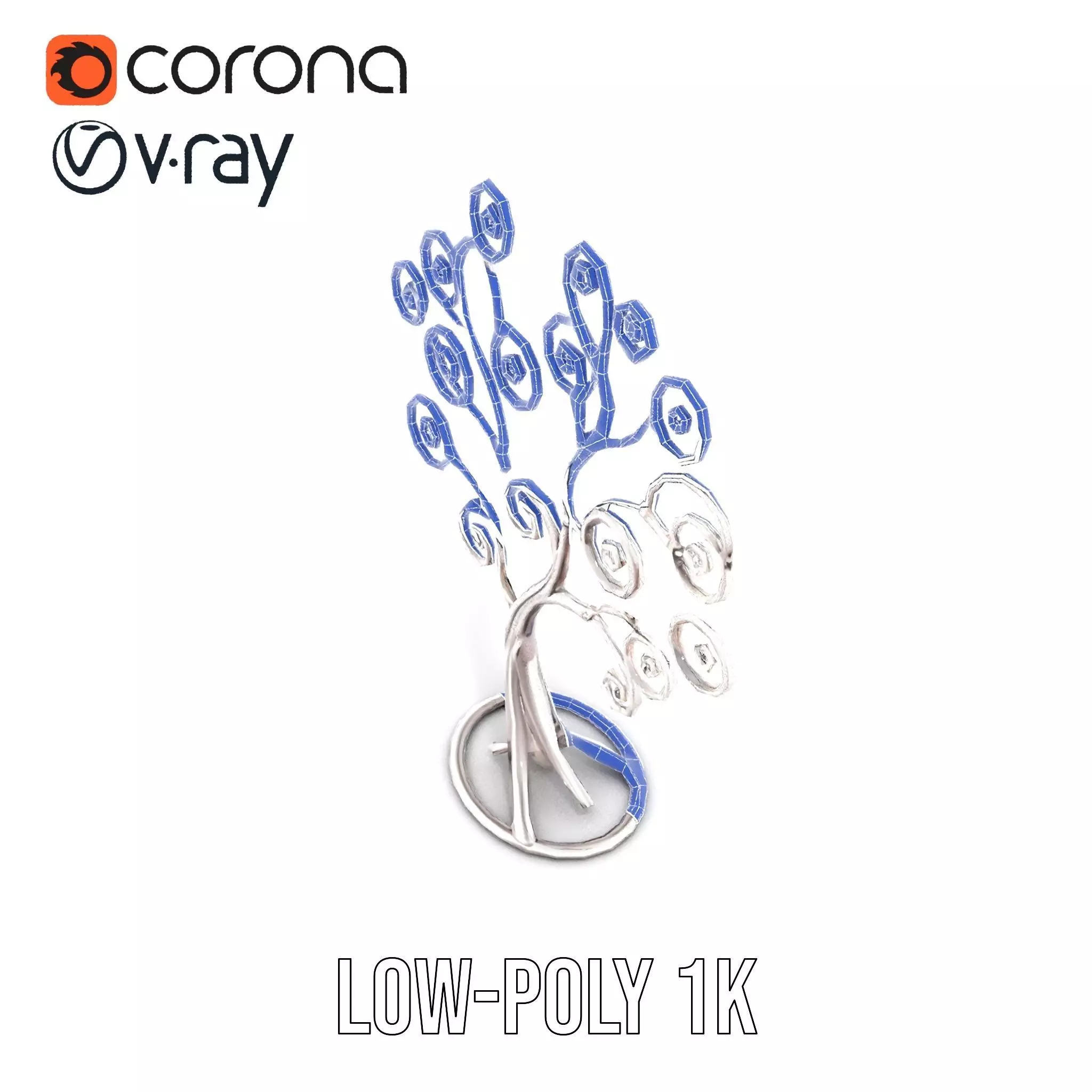 Elegant Spiral Tree model pack Low-poly 3D model_24