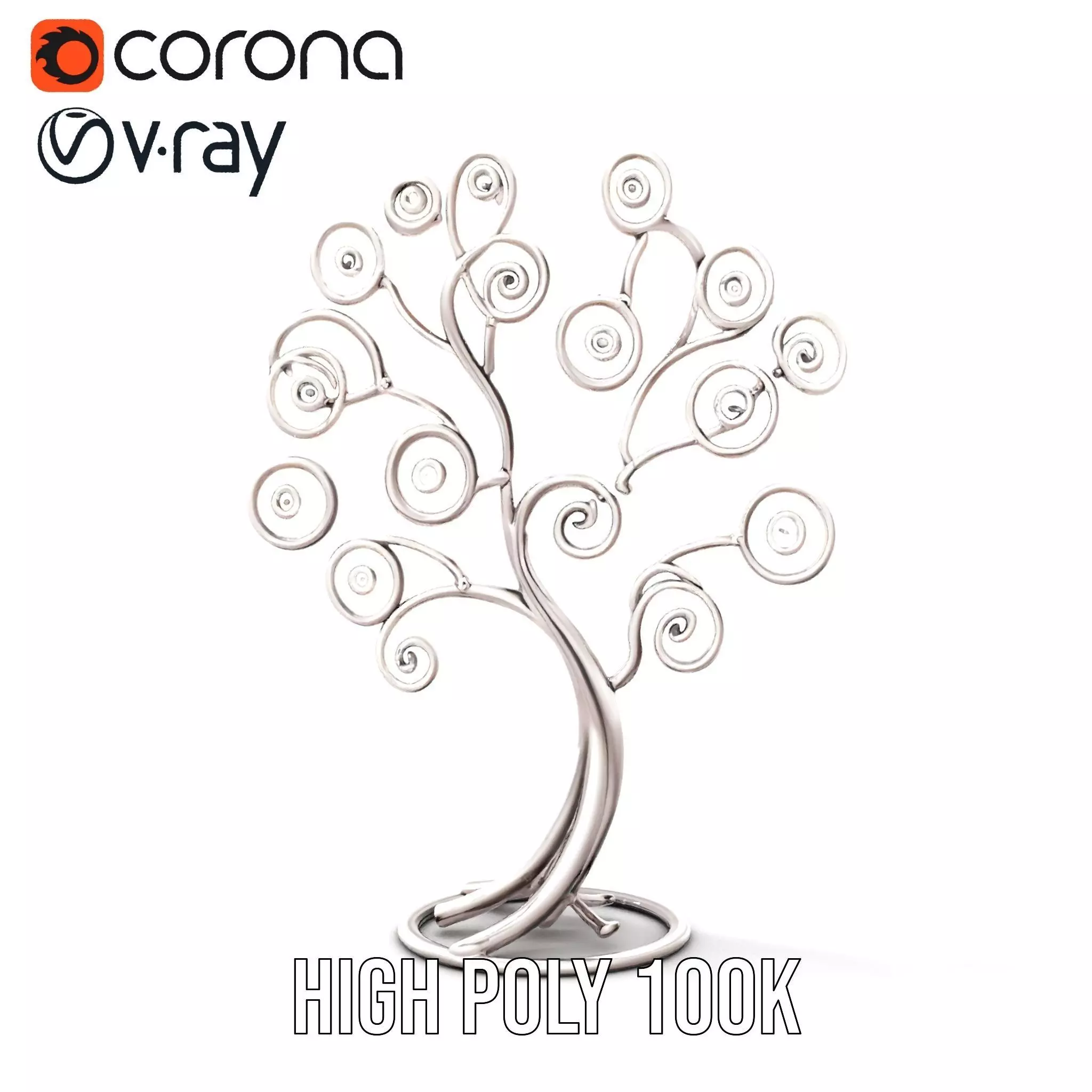 Elegant Spiral Tree model pack Low-poly 3D model_15