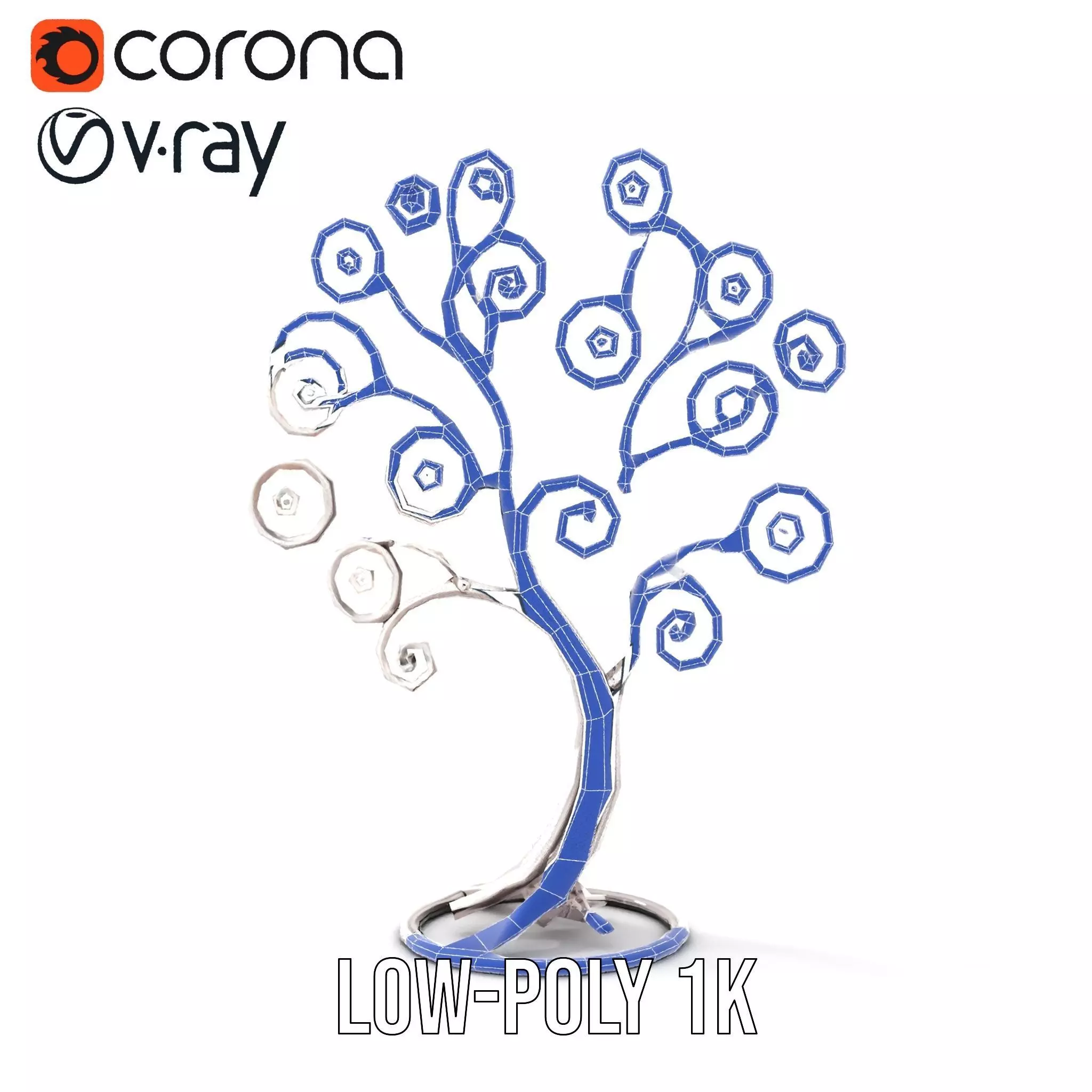 Elegant Spiral Tree model pack Low-poly 3D model_14