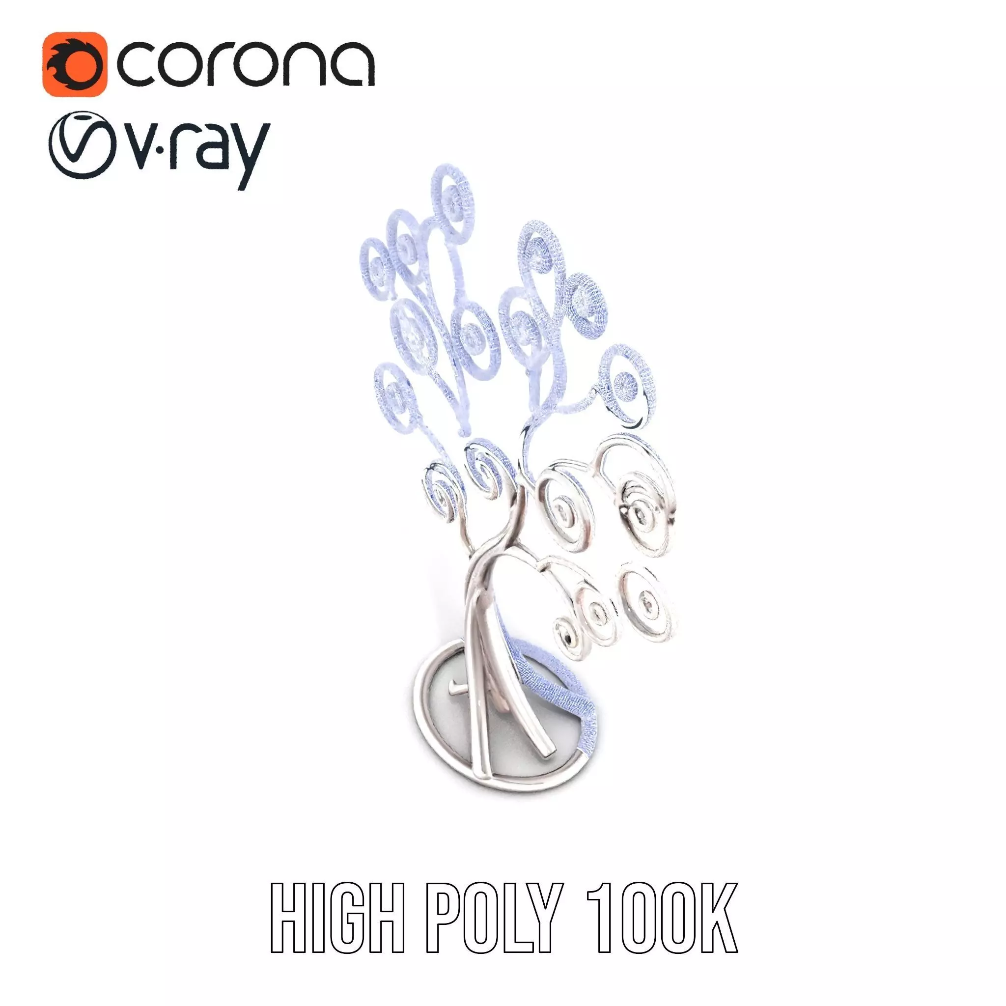 Elegant Spiral Tree model pack Low-poly 3D model_34