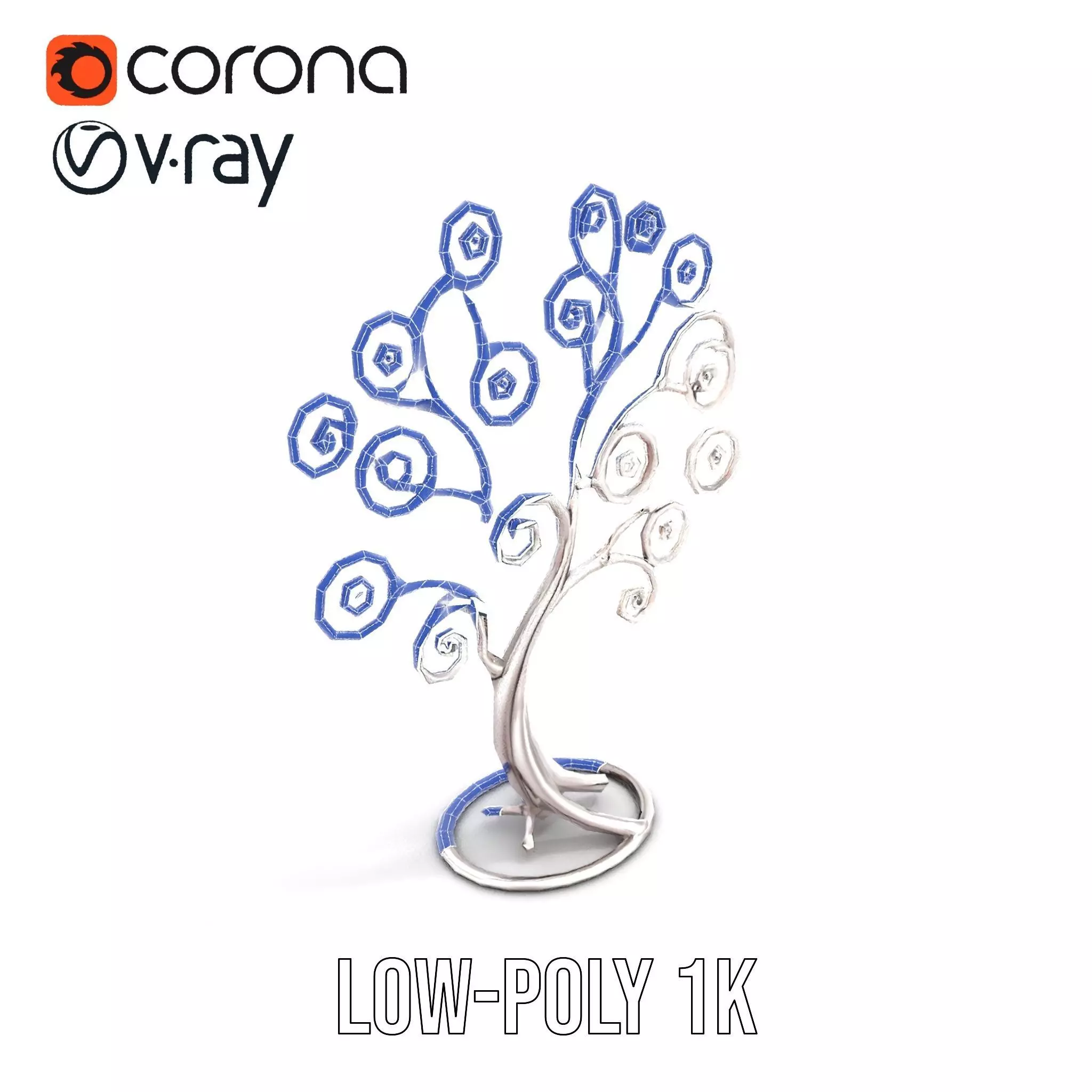 Elegant Spiral Tree model pack Low-poly 3D model_30
