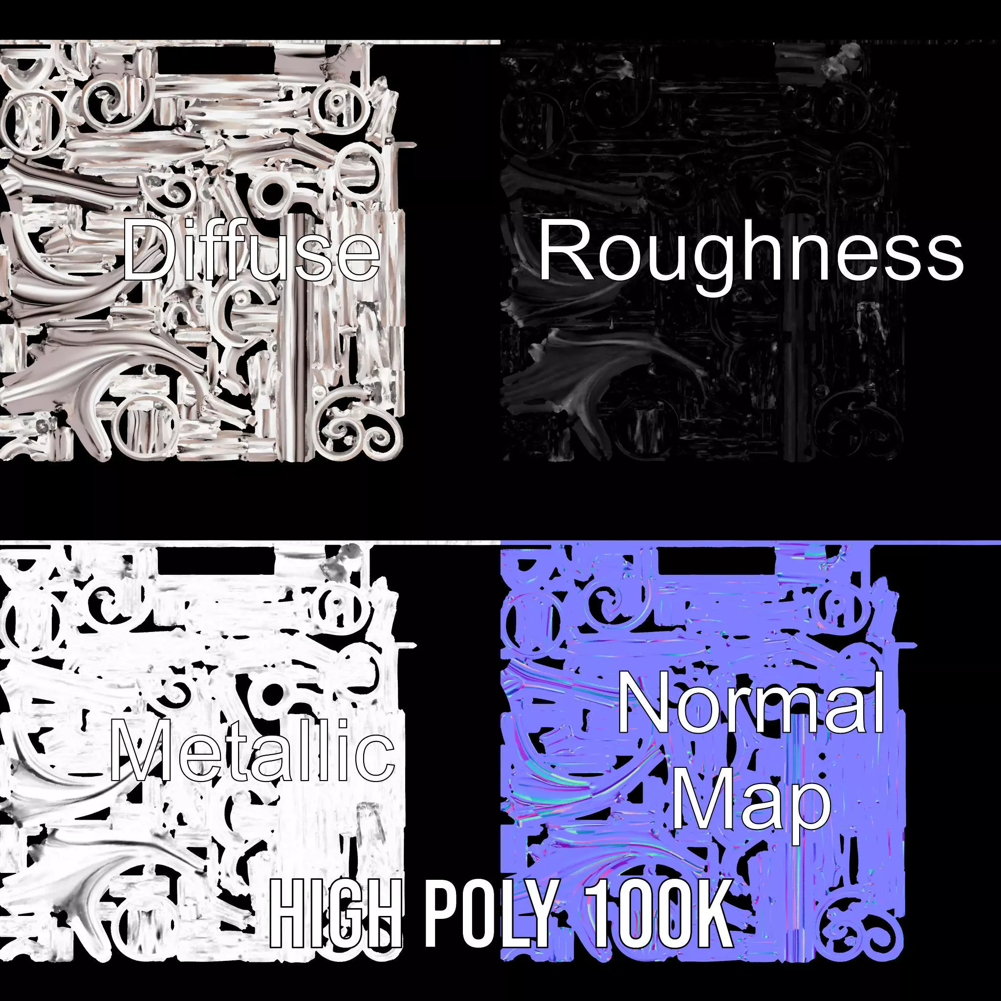 Elegant Spiral Tree model pack Low-poly 3D model_3