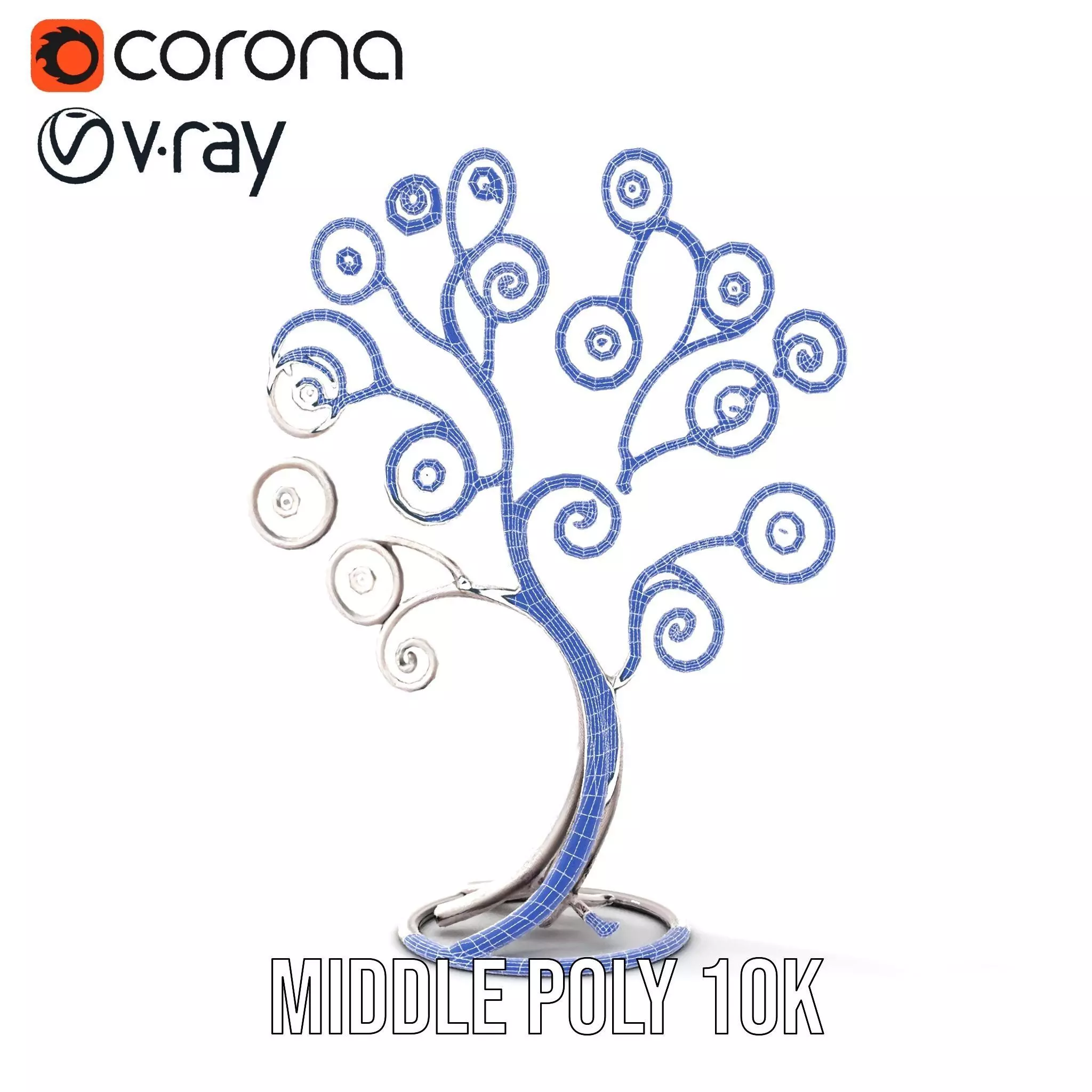 Elegant Spiral Tree model pack Low-poly 3D model_23