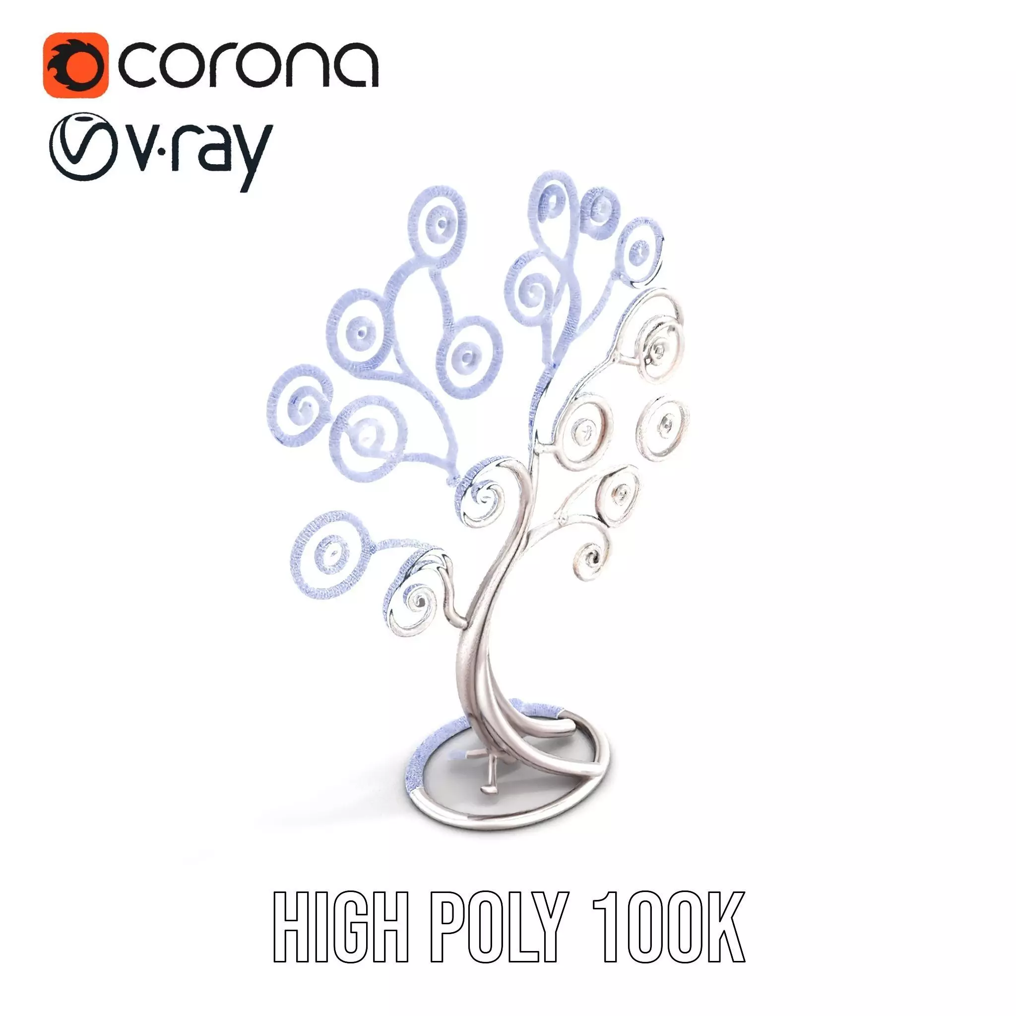 Elegant Spiral Tree model pack Low-poly 3D model_33