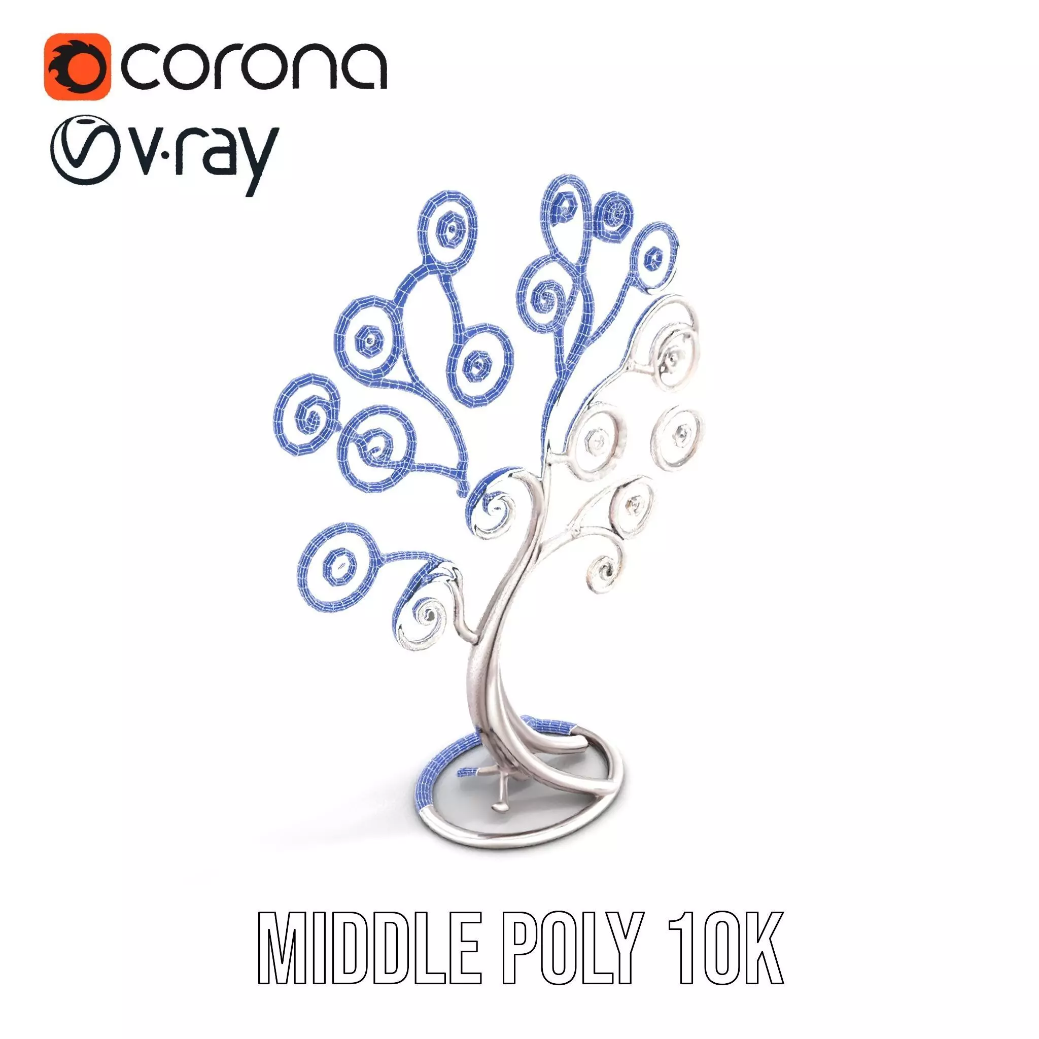 Elegant Spiral Tree model pack Low-poly 3D model_29