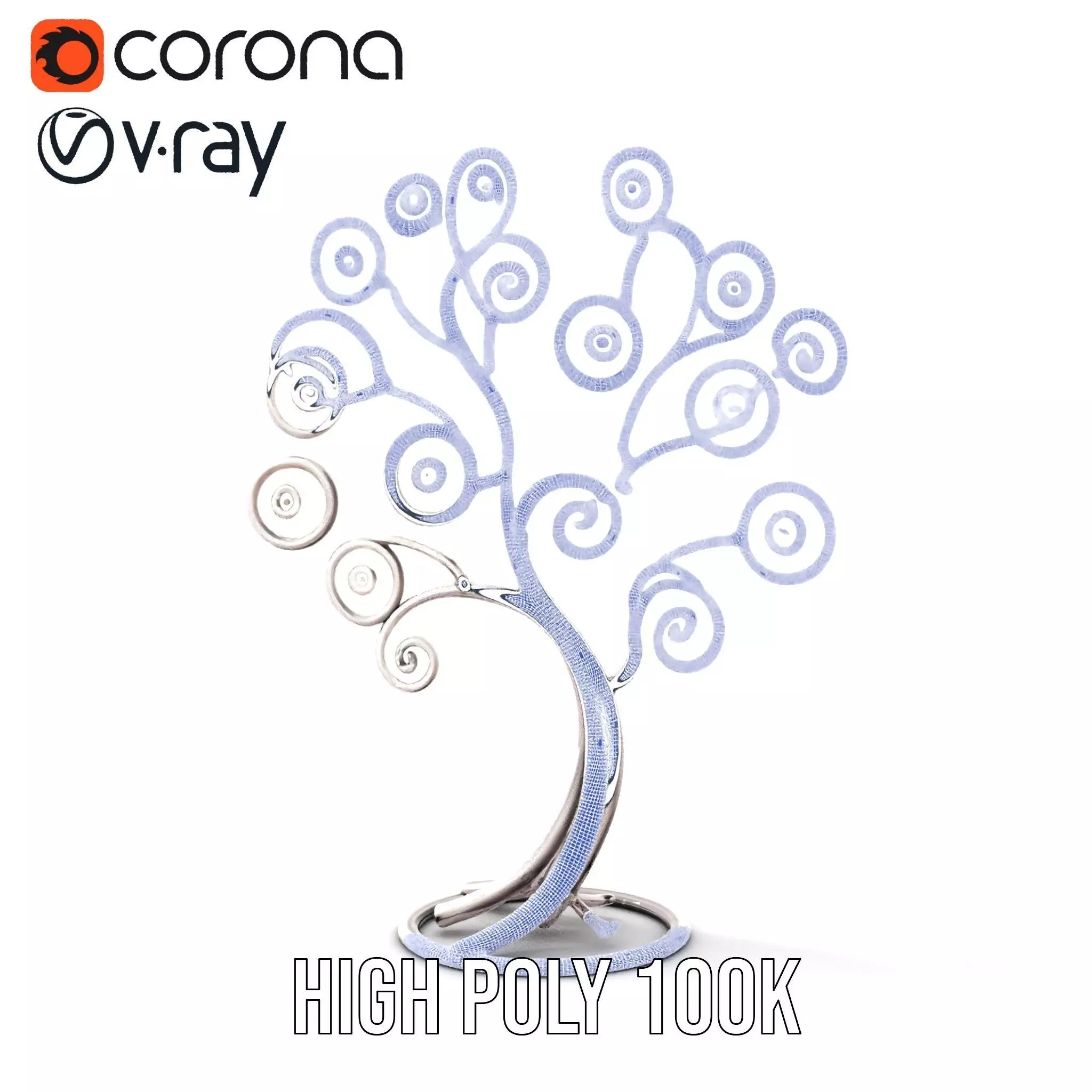 Elegant Spiral Tree model pack Low-poly 3D model_32