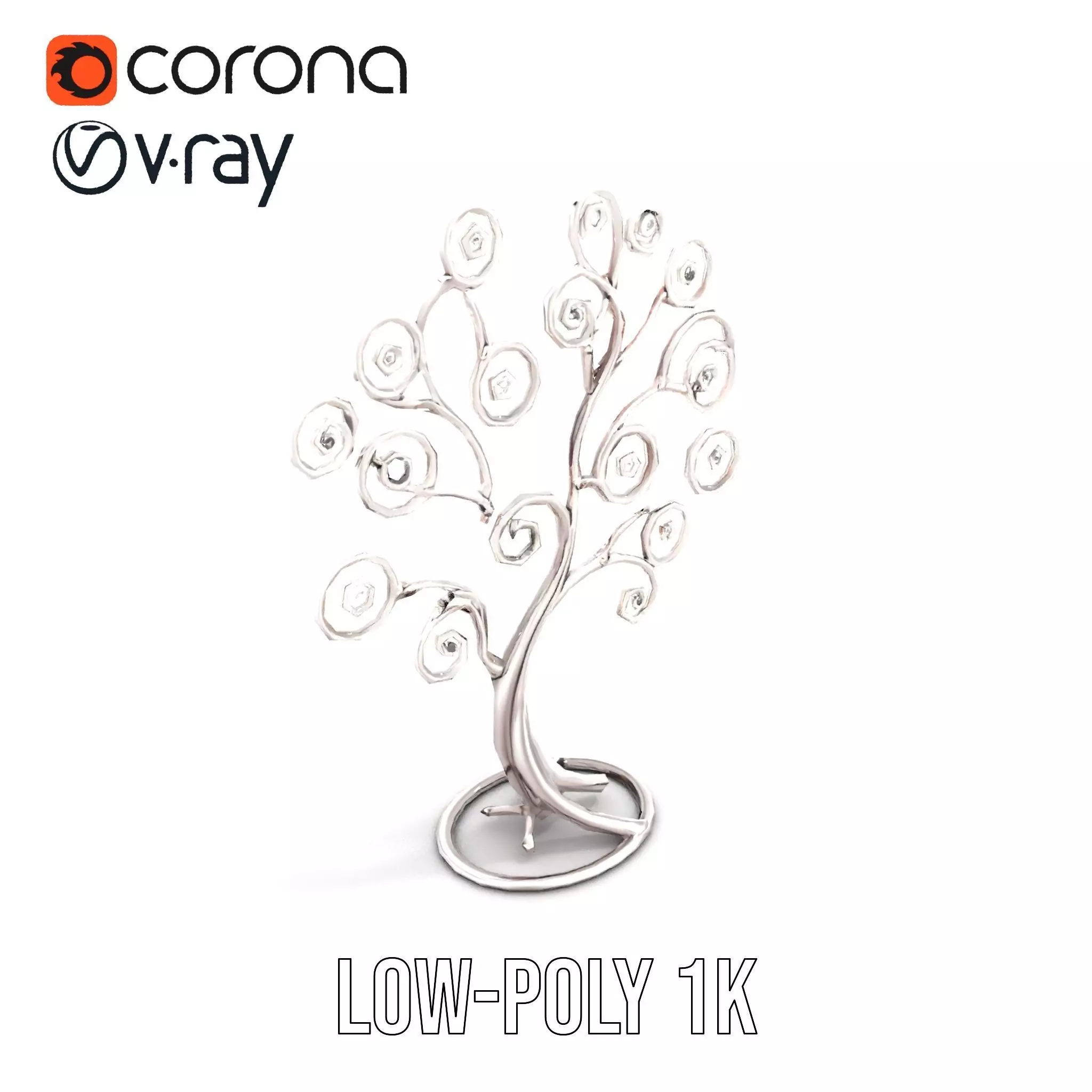 Elegant Spiral Tree model pack Low-poly 3D model_9