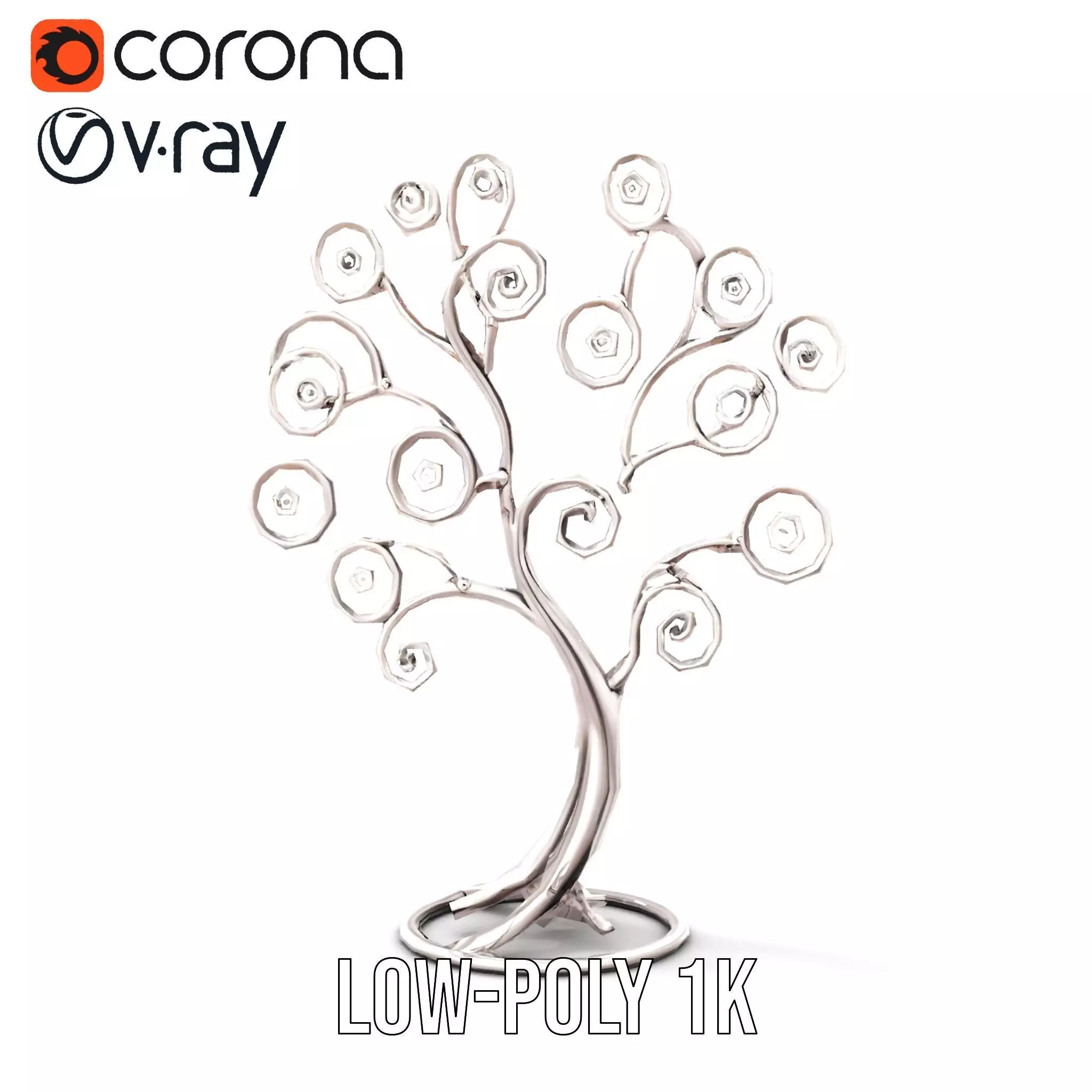 Elegant Spiral Tree model pack Low-poly 3D model_17