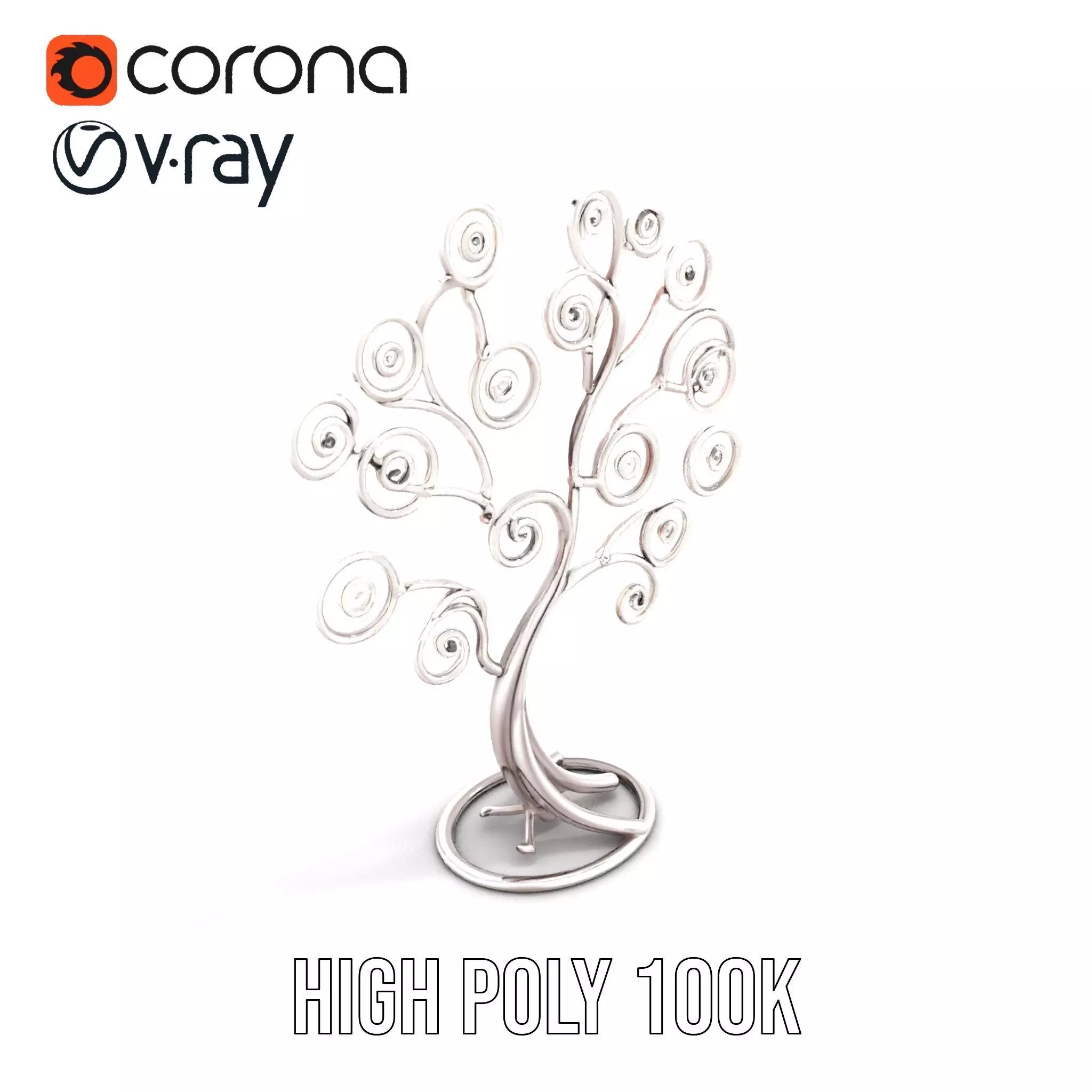 Elegant Spiral Tree model pack Low-poly 3D model_20