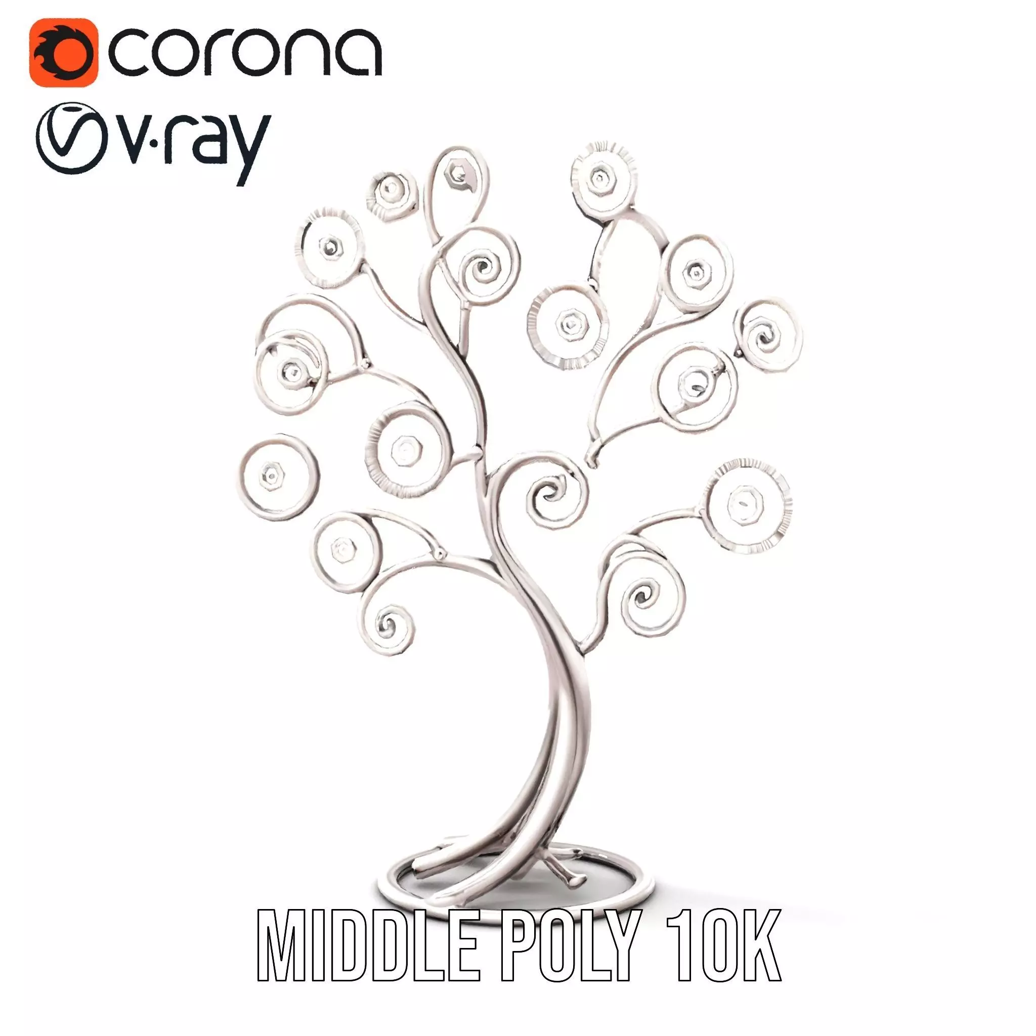 Elegant Spiral Tree model pack Low-poly 3D model_21