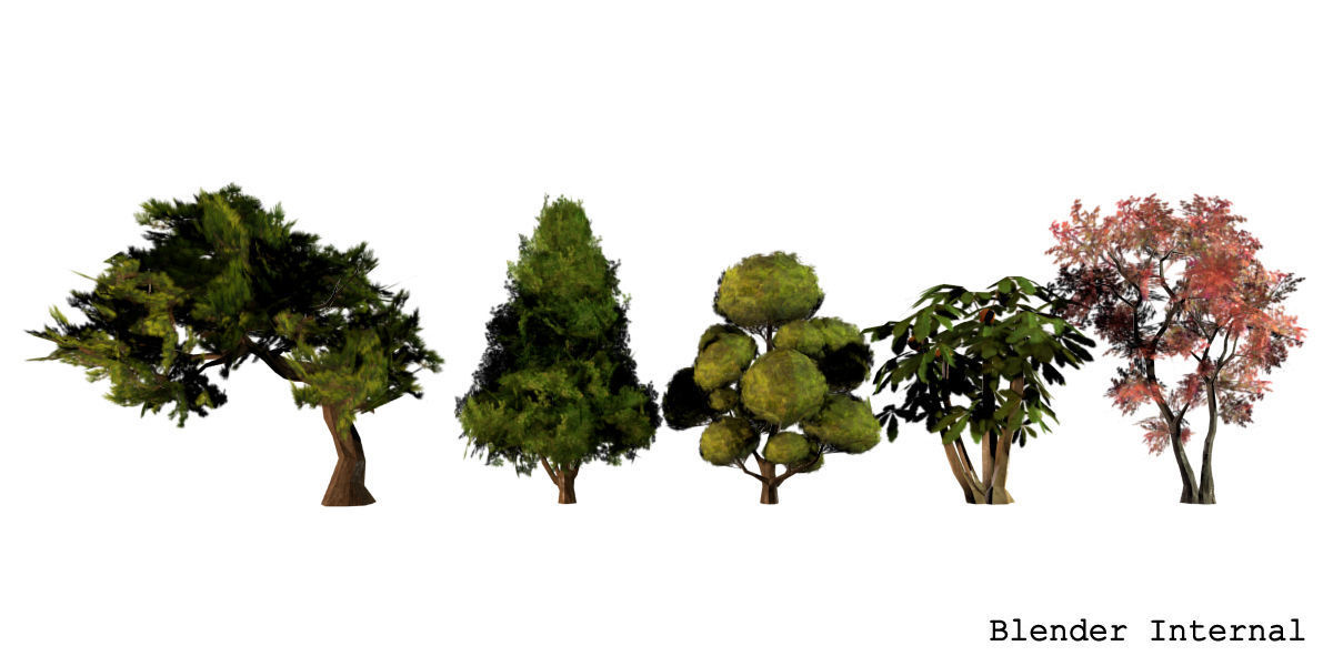 Garden Tree Low-poly 3D model_2