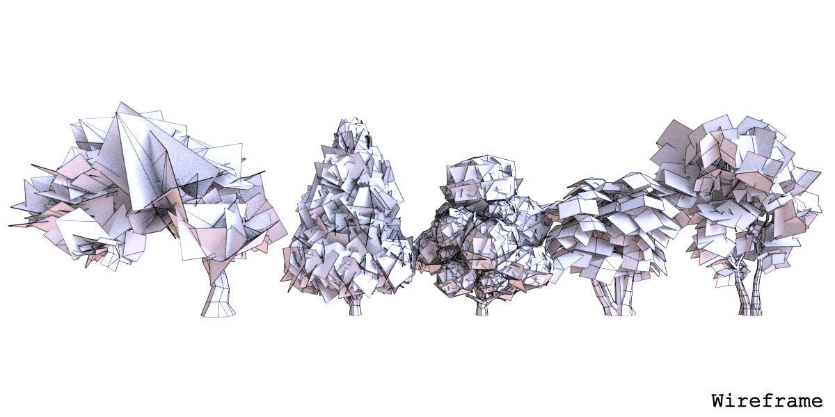 Garden Tree Low-poly 3D model_3