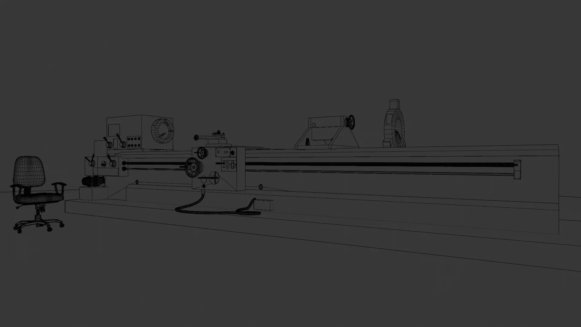 Skoda Lathe Machine-High-Quality Industrial 3D Model Low-poly 3D model_6