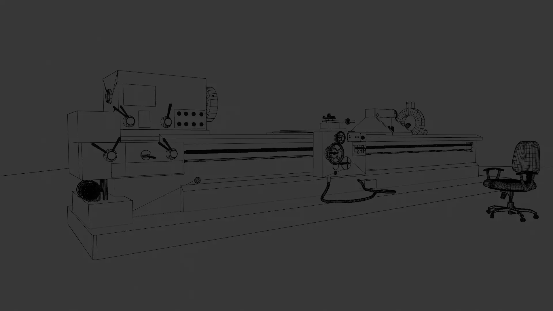 Skoda Lathe Machine-High-Quality Industrial 3D Model Low-poly 3D model_5