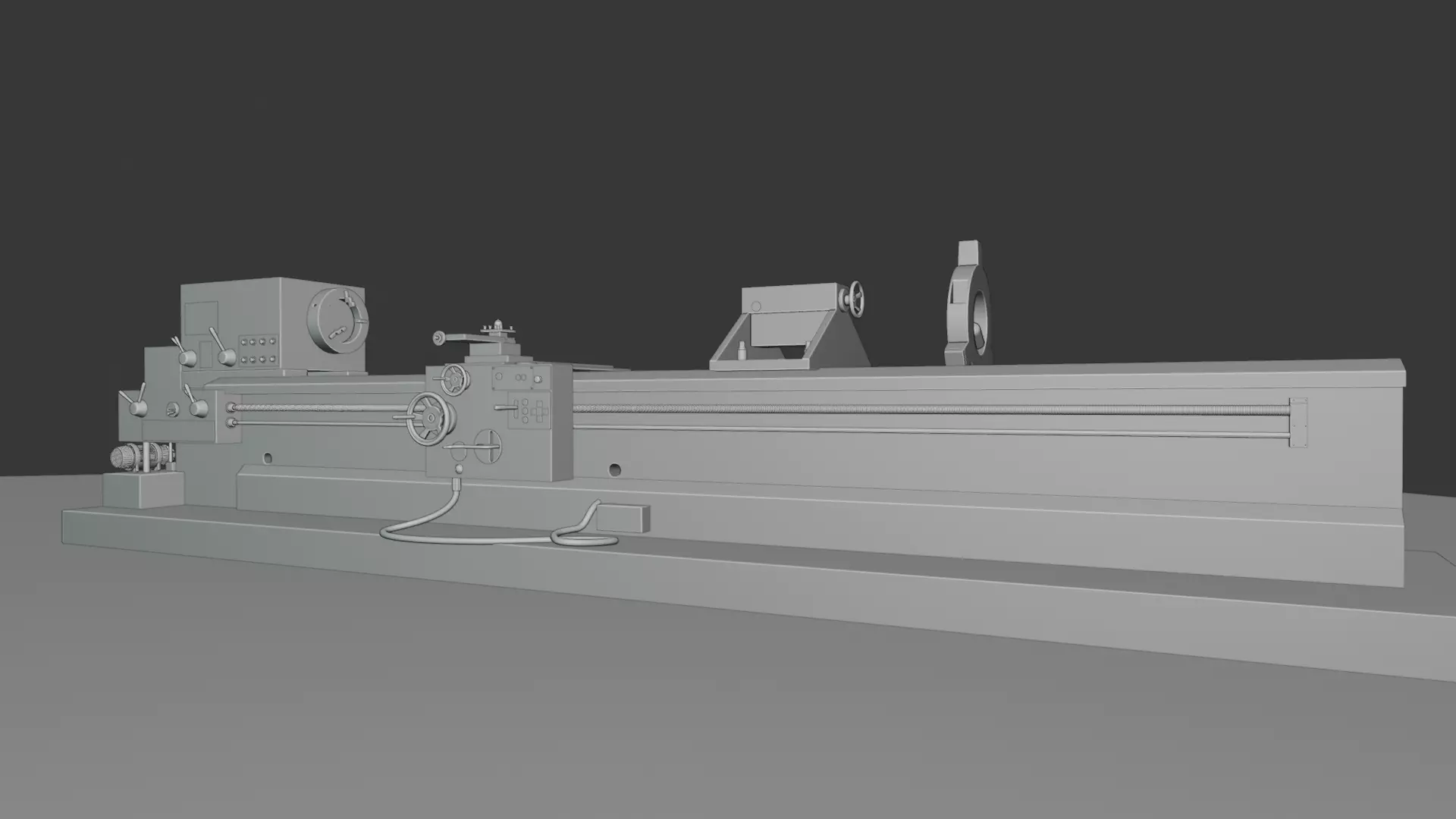 Skoda Lathe Machine-High-Quality Industrial 3D Model Low-poly 3D model_4