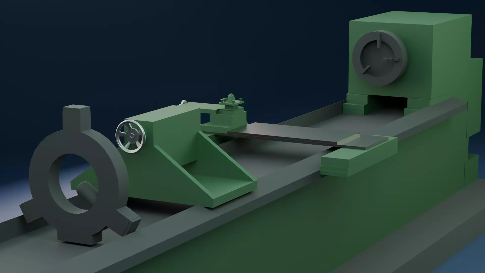 Skoda Lathe Machine-High-Quality Industrial 3D Model Low-poly 3D model_2