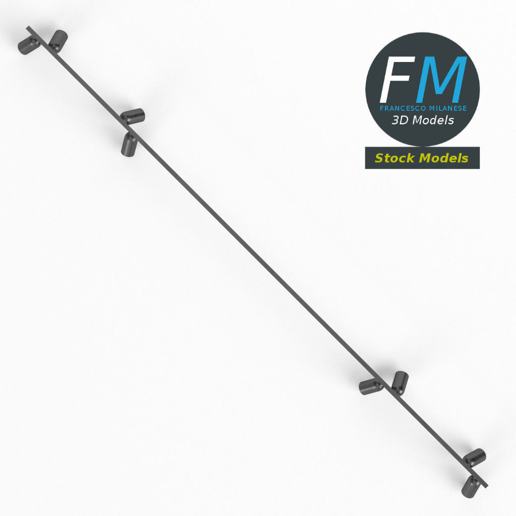 Studio light ceiling frame rig 3D model_6