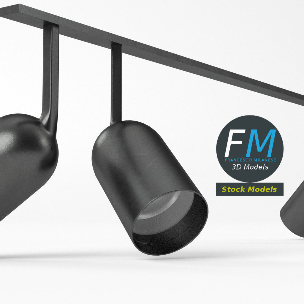 Studio light ceiling frame rig 3D model_5