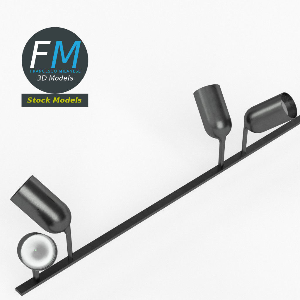 Studio light ceiling frame rig 3D model_2