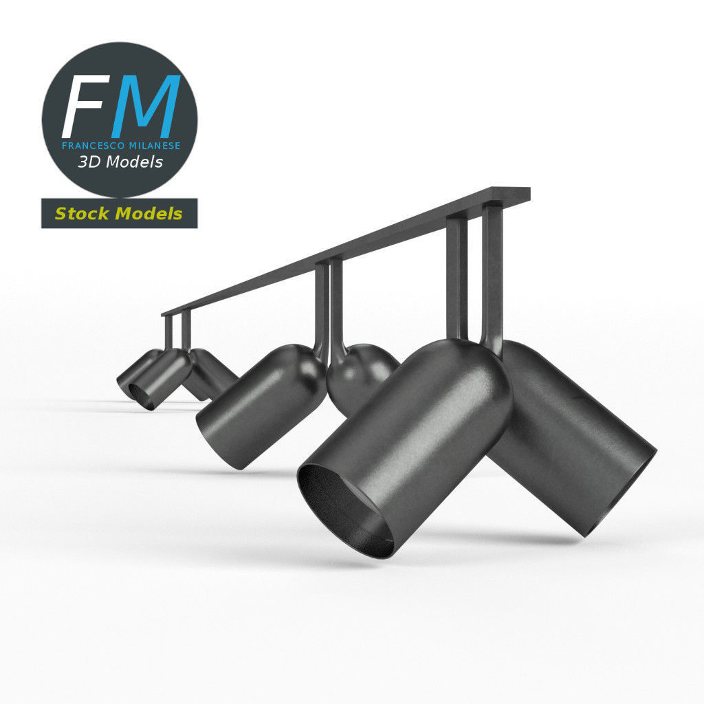 Studio light ceiling frame rig 3D model_3