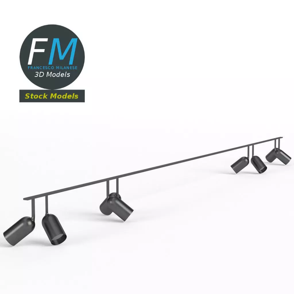 Studio light ceiling frame rig 3D model_0