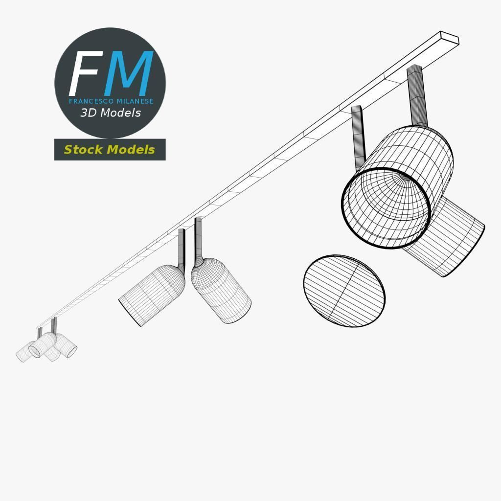 Studio light ceiling frame rig 3D model_8