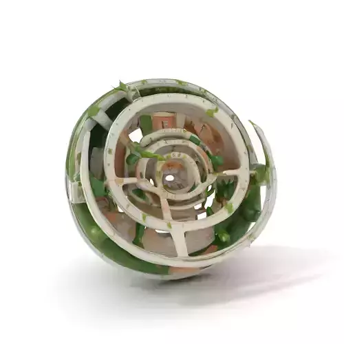 Circular Eco Building model pack Low-poly 3D model