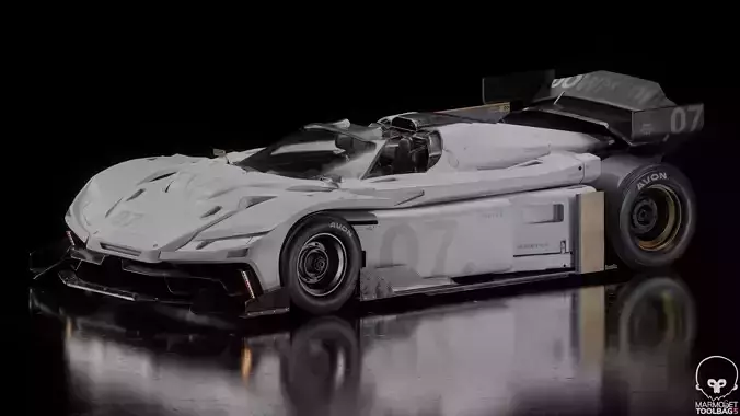 A low poly racing car for your project