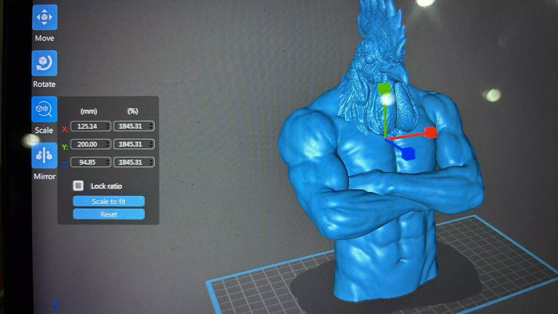 Rooster head 3D print model_0