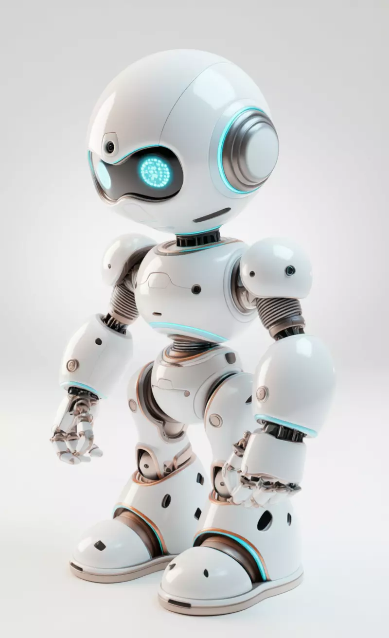 Cute Robot 3D Model Friendly Character Glowing Tech  Low-poly 3D model_1