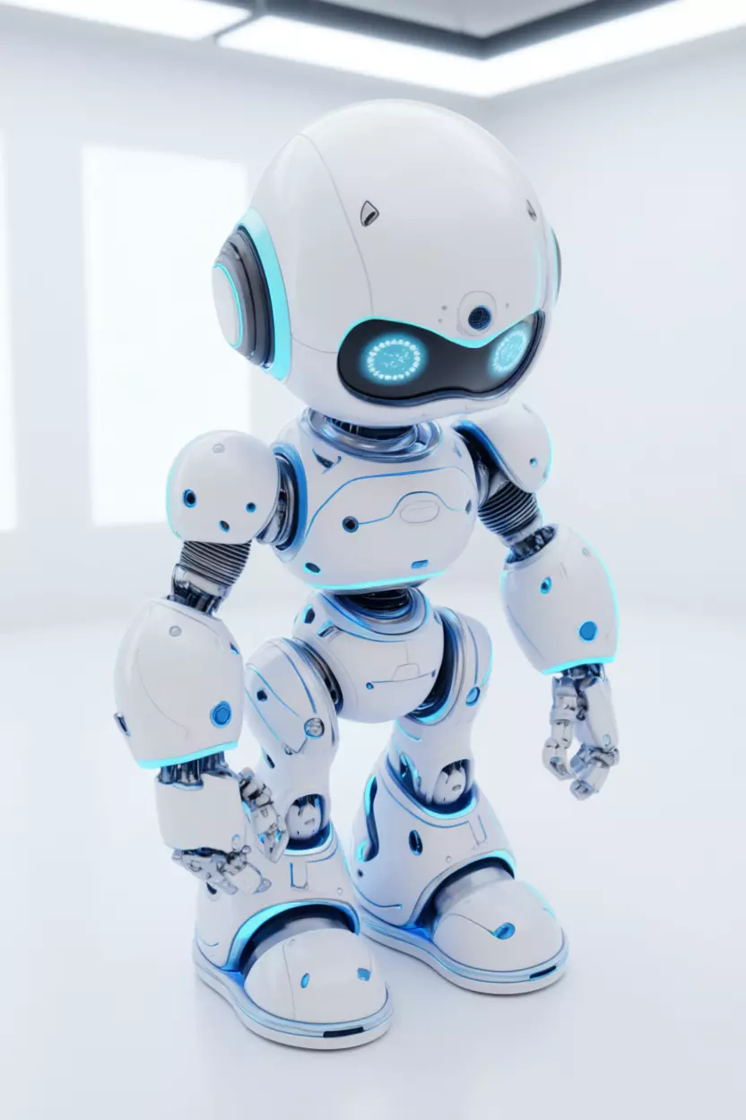 Cute Robot 3D Model Friendly Character Glowing Tech  Low-poly 3D model_2