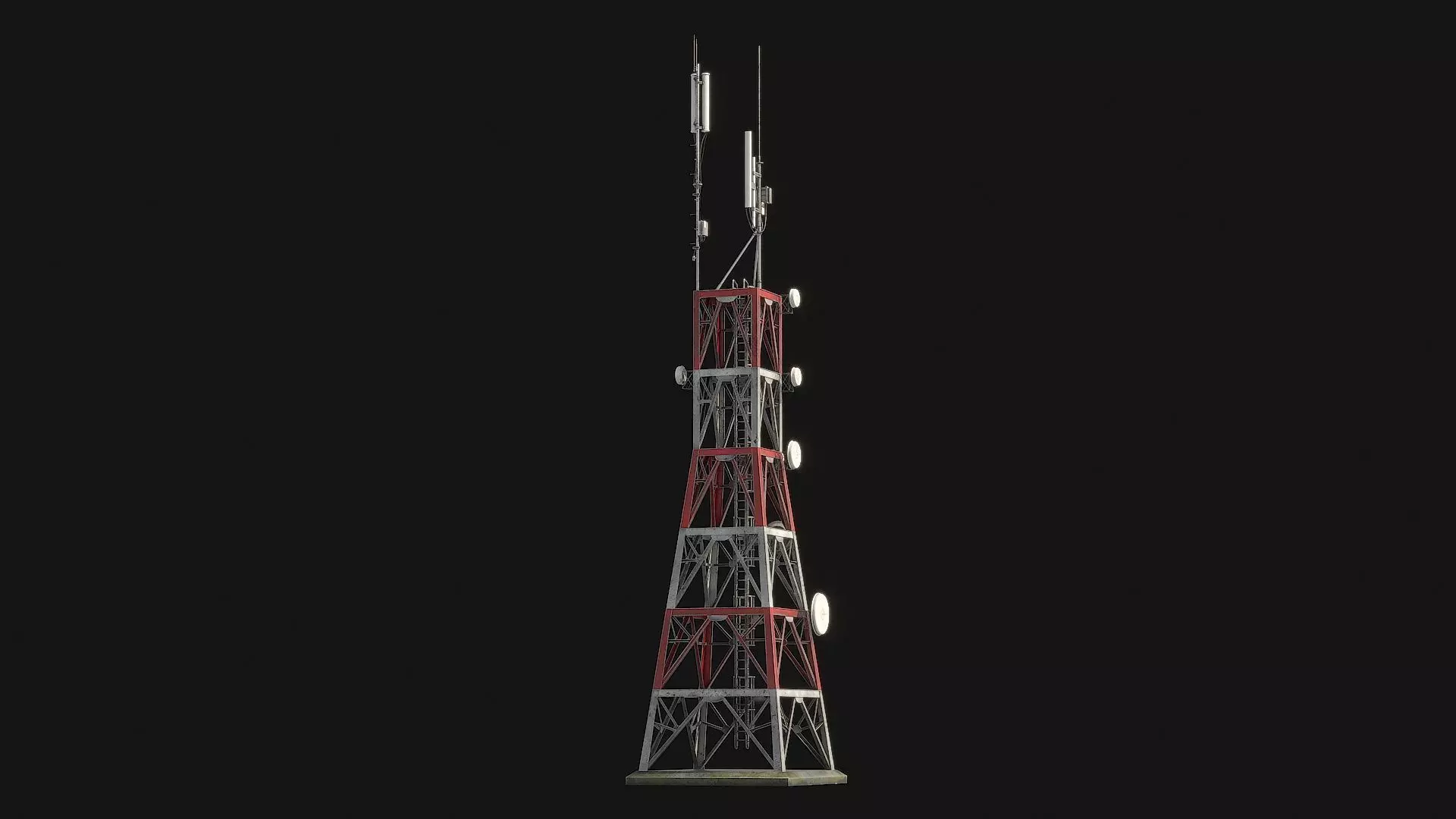 Telecommunication Antenna Tower Low-poly 3D model_8