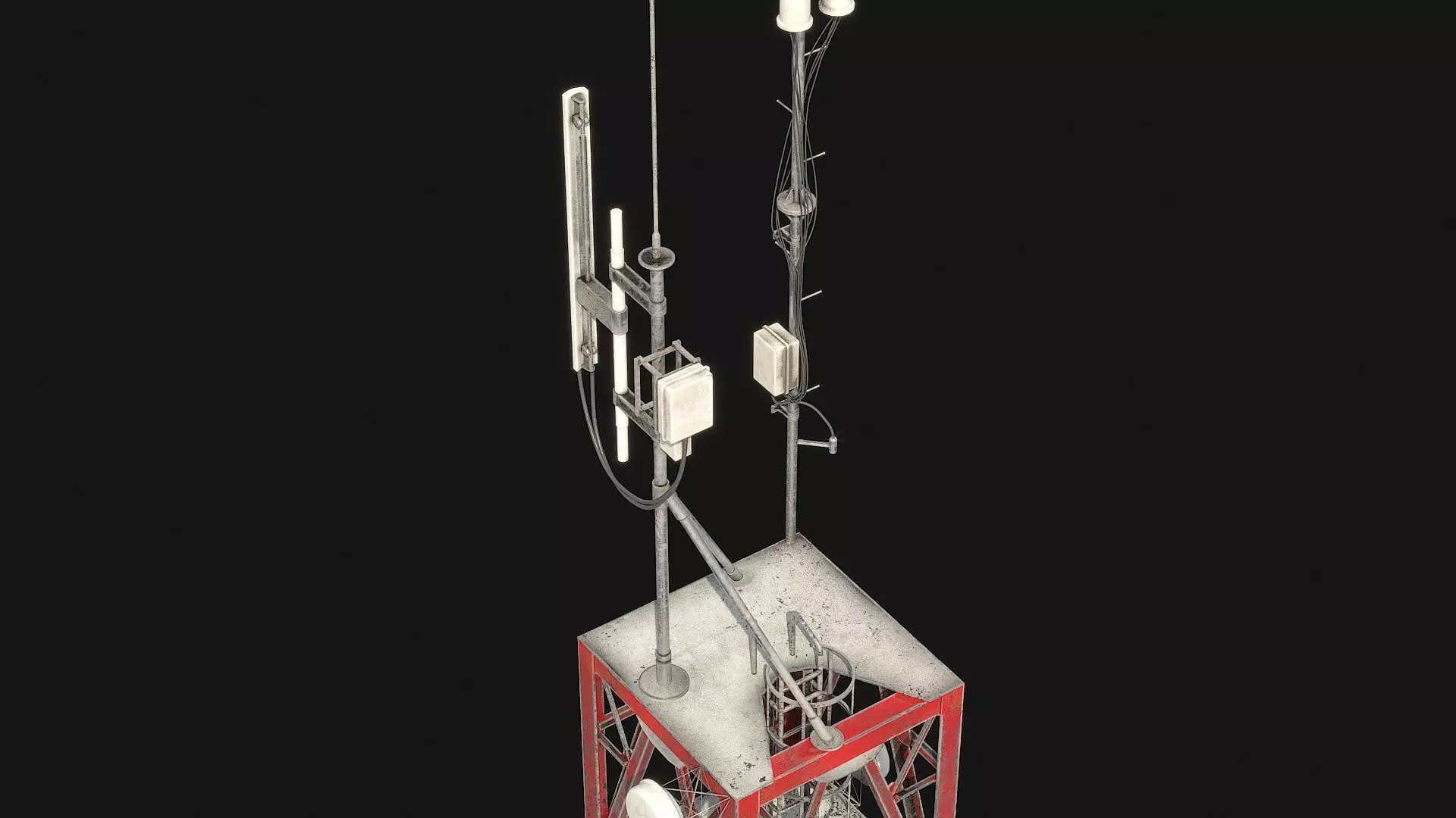 Telecommunication Antenna Tower Low-poly 3D model_4