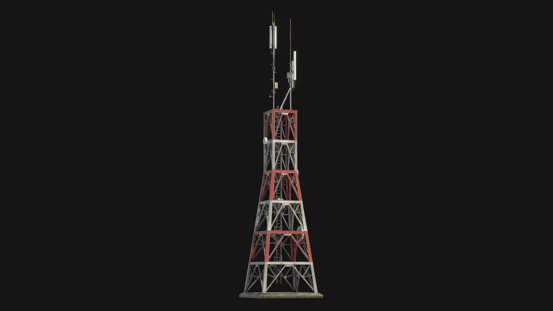 Telecommunication Antenna Tower Low-poly 3D model_9
