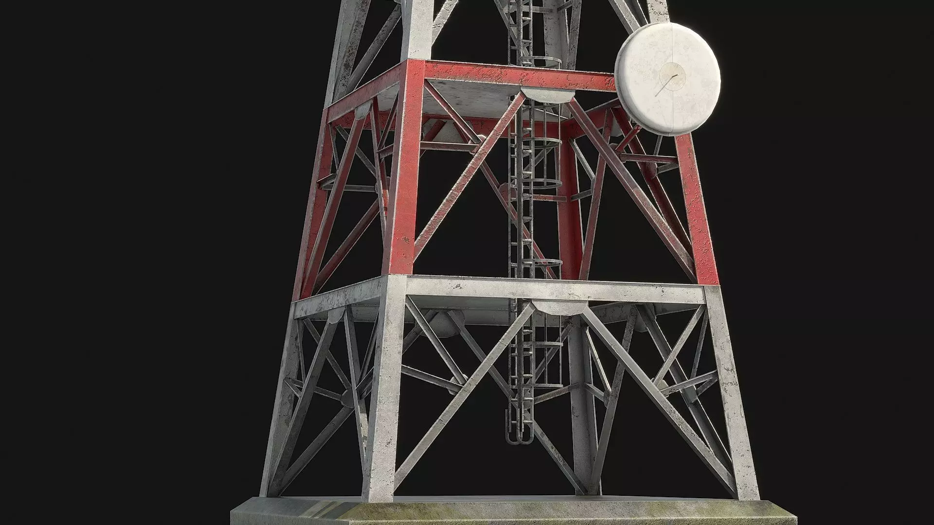 Telecommunication Antenna Tower Low-poly 3D model_1