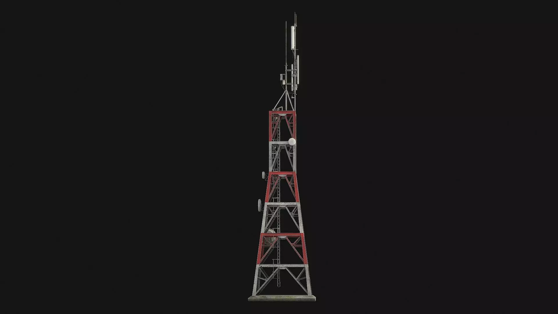 Telecommunication Antenna Tower Low-poly 3D model_11