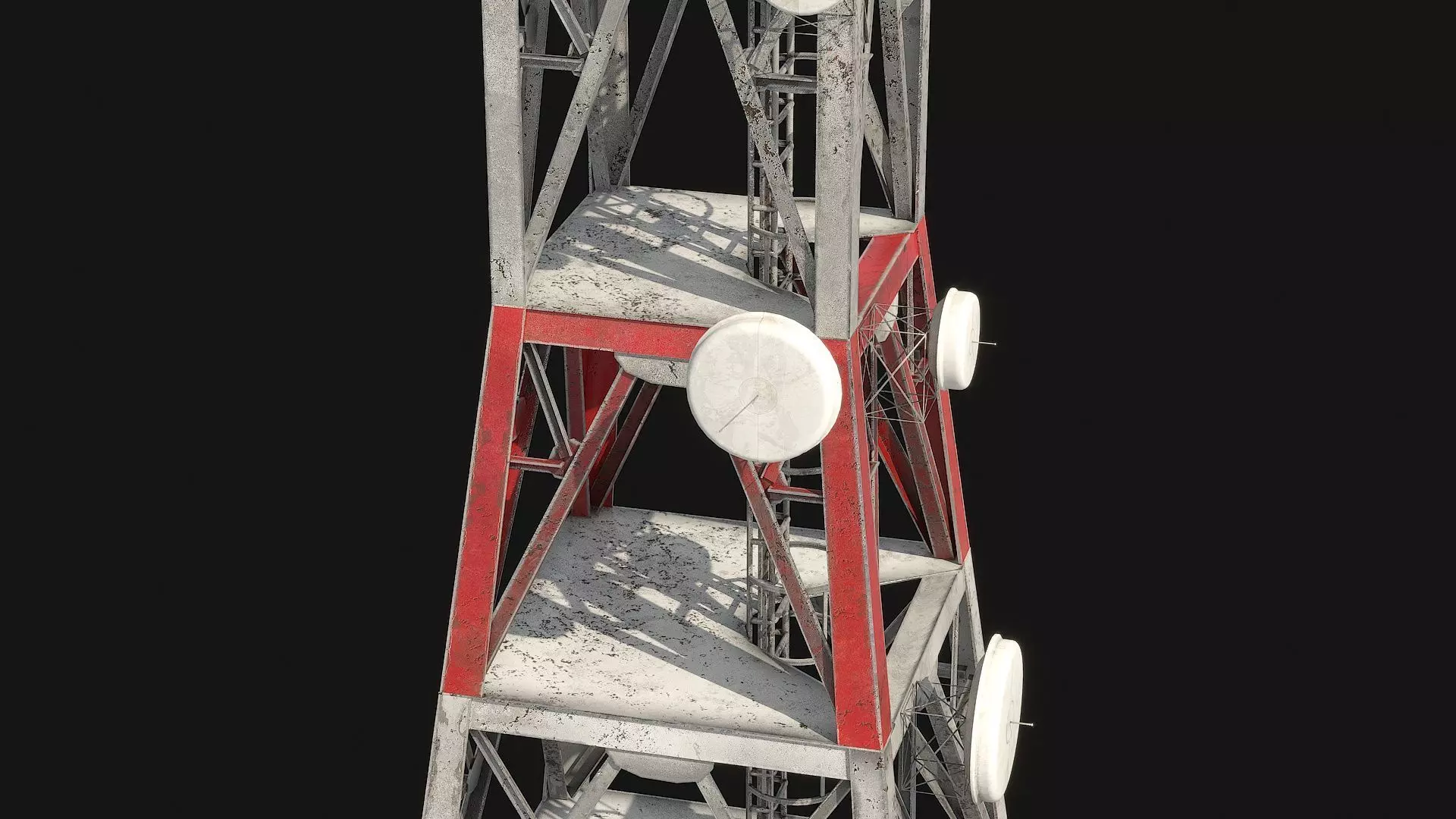 Telecommunication Antenna Tower Low-poly 3D model_3