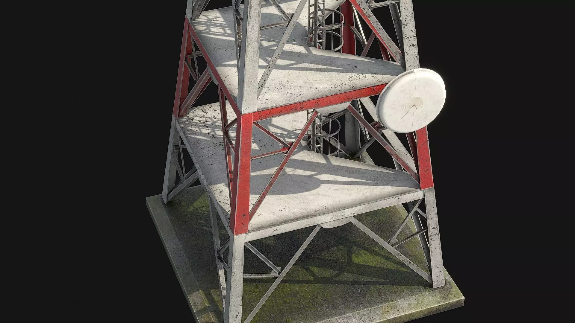 Telecommunication Antenna Tower Low-poly 3D model_2
