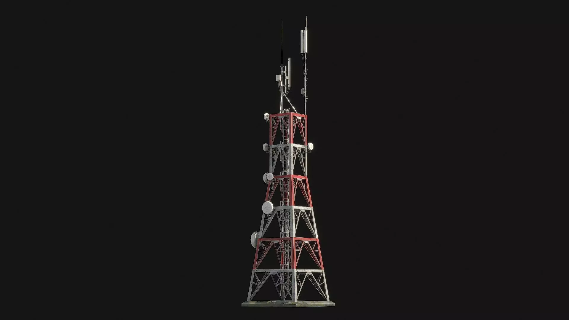 Telecommunication Antenna Tower Low-poly 3D model_12