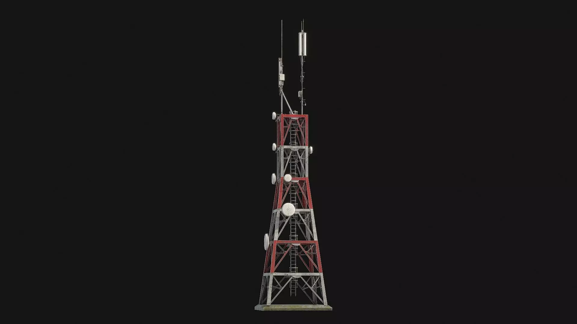Telecommunication Antenna Tower Low-poly 3D model_13