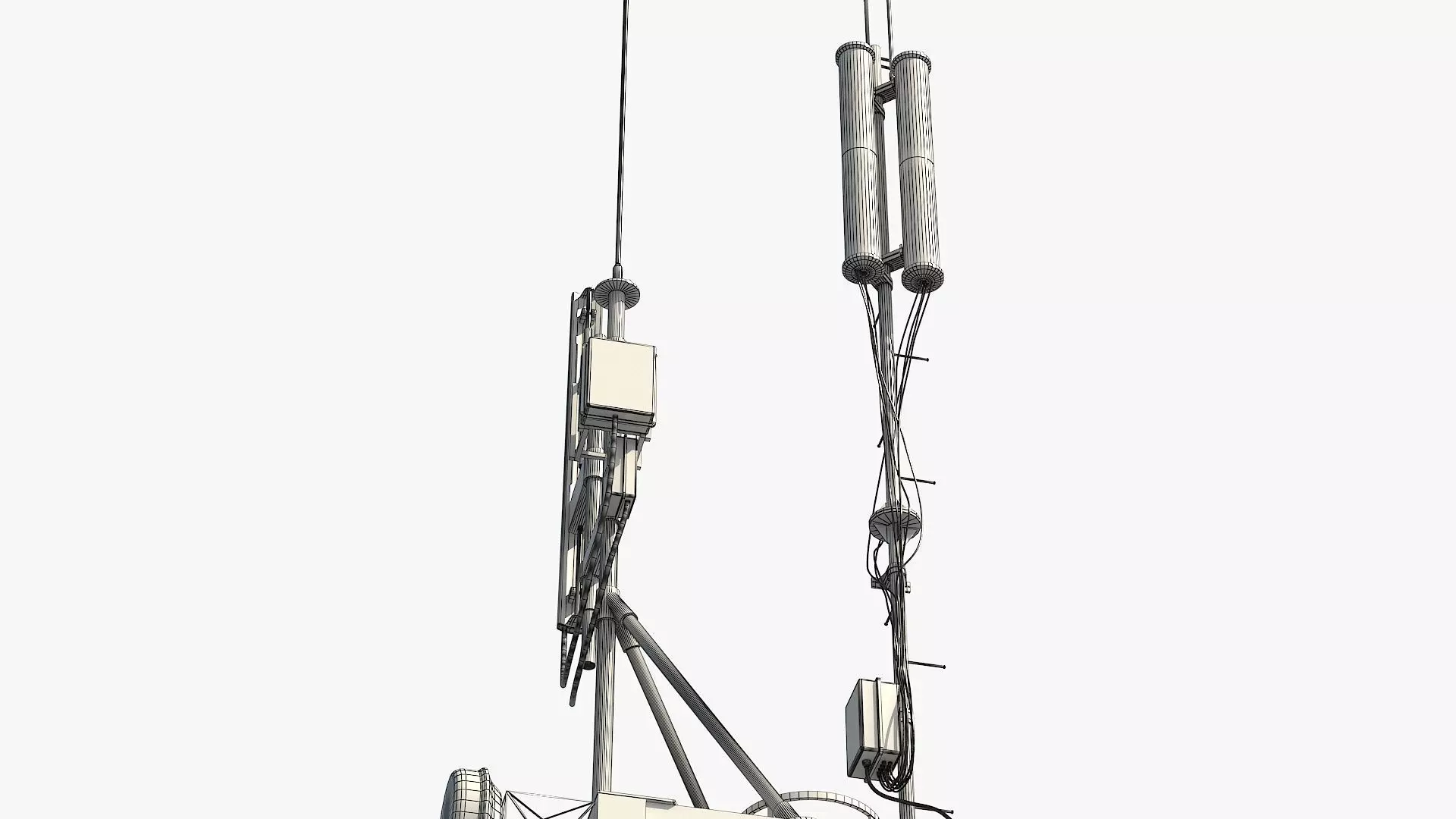 Telecommunication Antenna Tower Low-poly 3D model_17